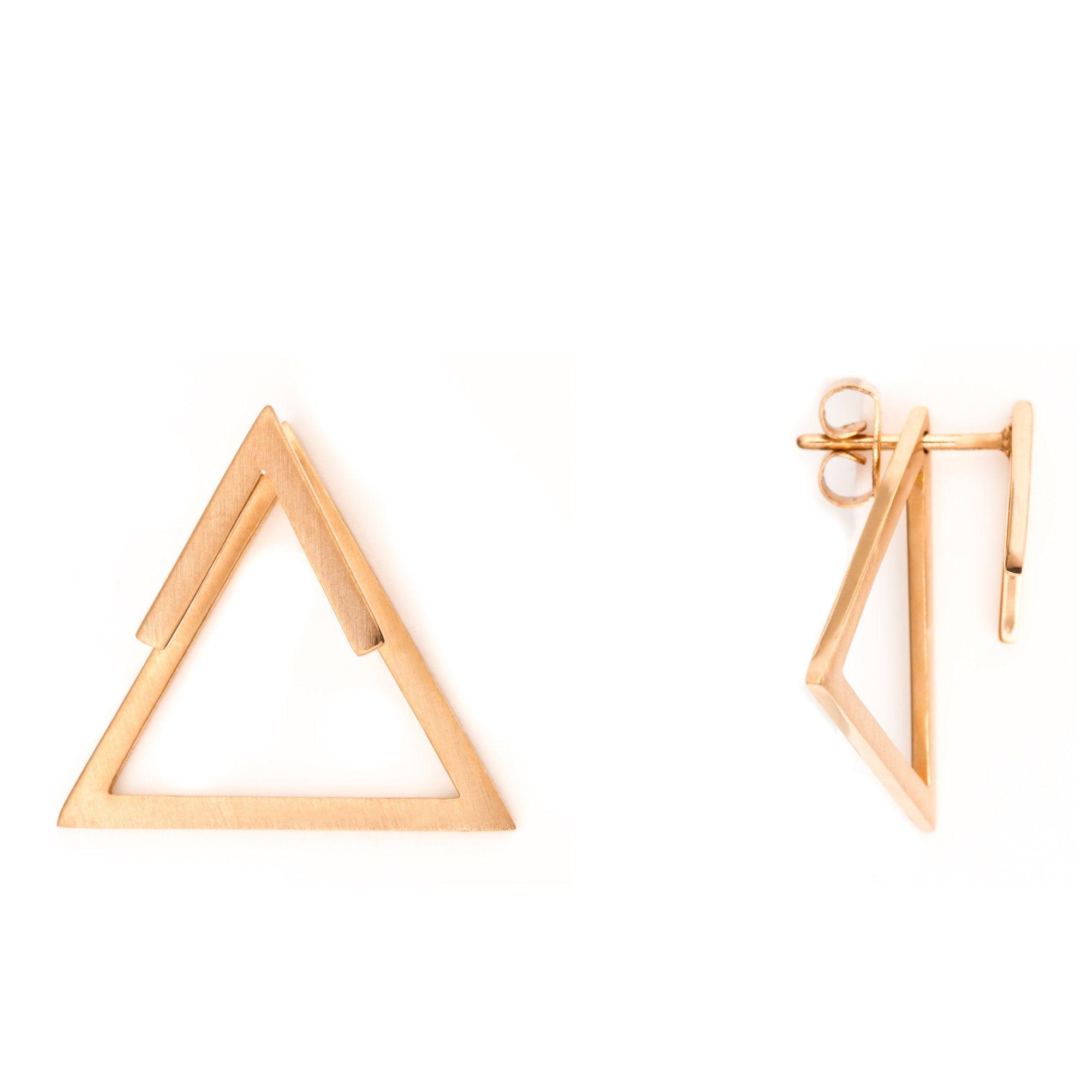 Heideman Paar Ohrstecker Triangle (Ohrringe, inkl. hinten vorne Ohrringe doppel Geschenkverpackung), rosegoldfarben ohrringe und