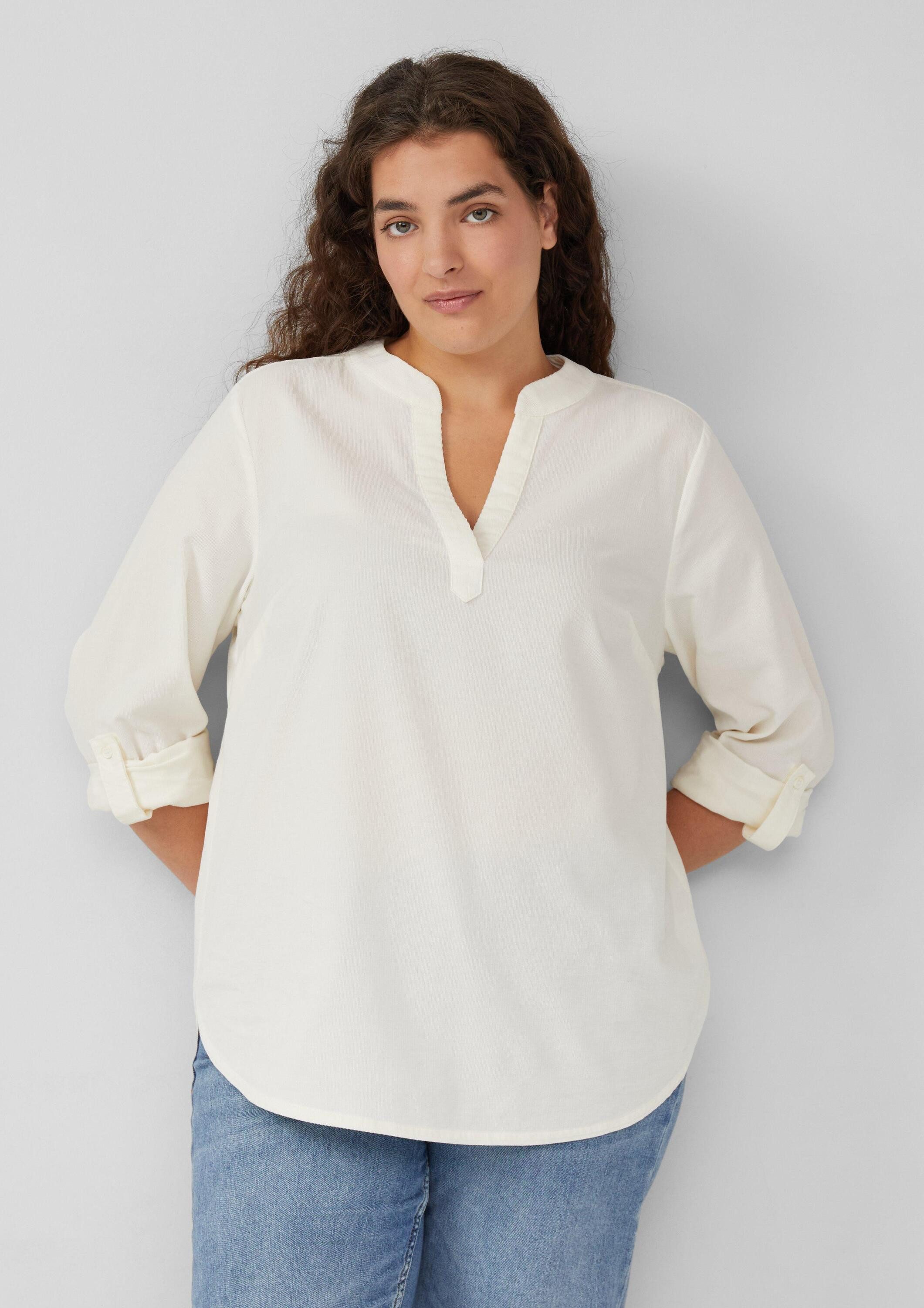 s.Oliver Langarmbluse Bluse Feincord-Tunikabluse mit Raffung am Rücken günstig online kaufen