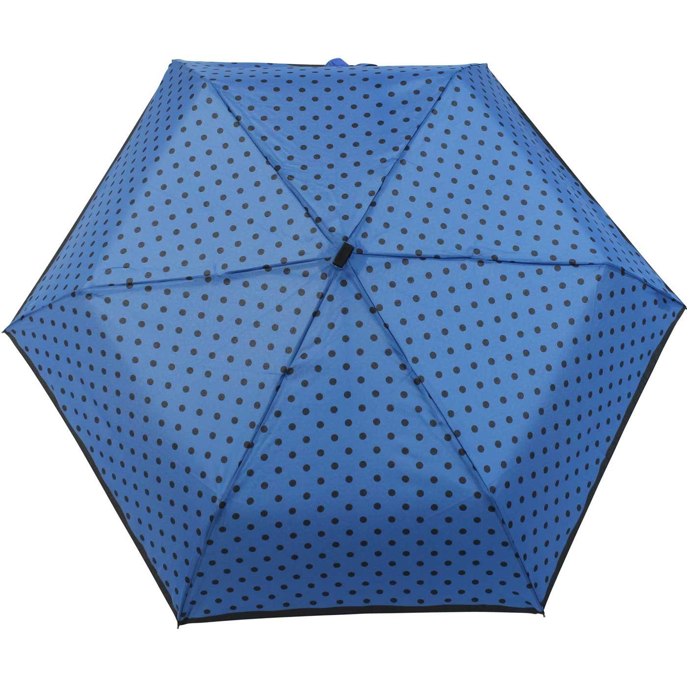 derby Taschenregenschirm ein kleiner, Punkten, in jede Damen, passt Handtasche mit modischen für flacher Schirm