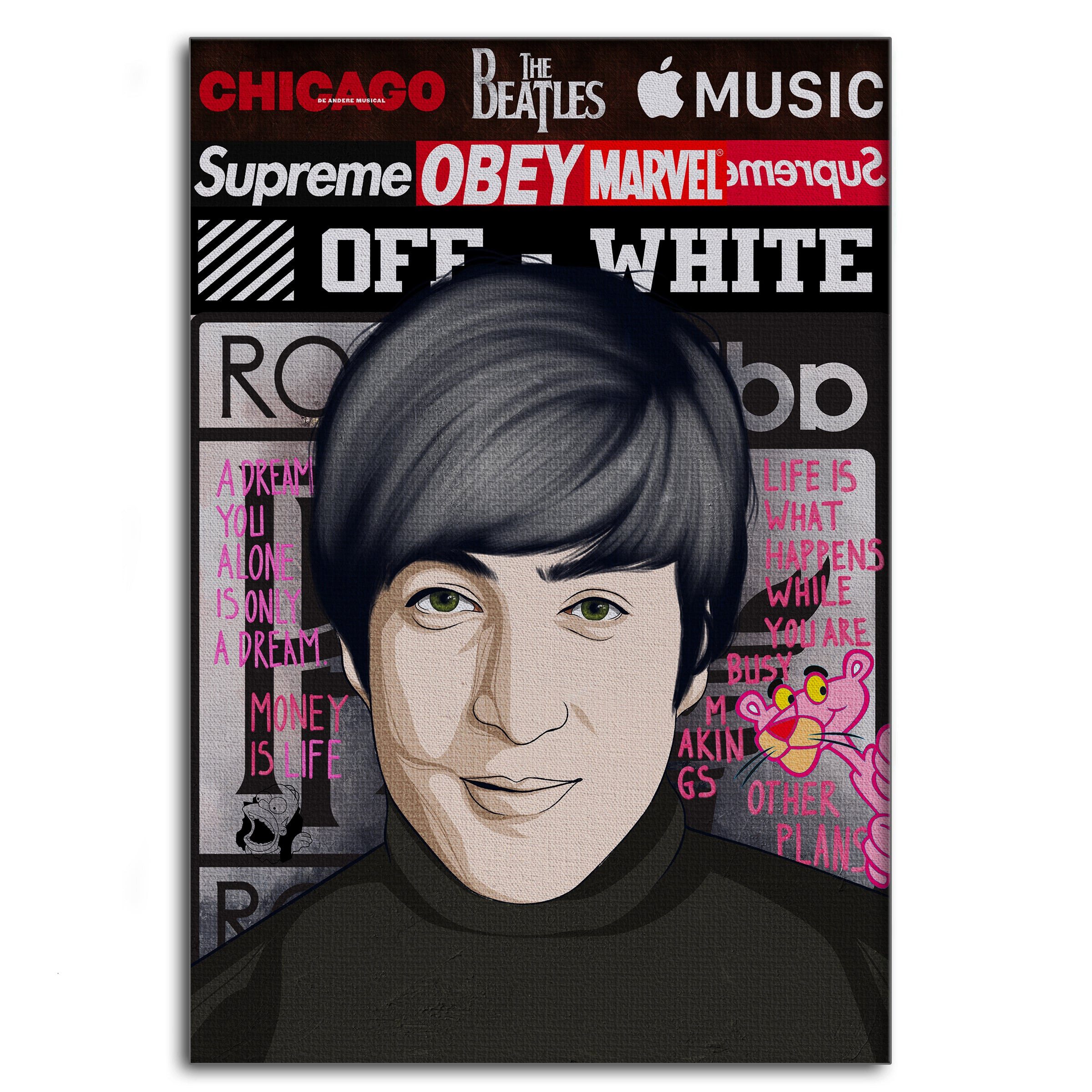SimpleCanvas Wandbild The Beatles 2 - Leinwandbild Pop Art, Wandbild Pop Art, Portrait, Beatles