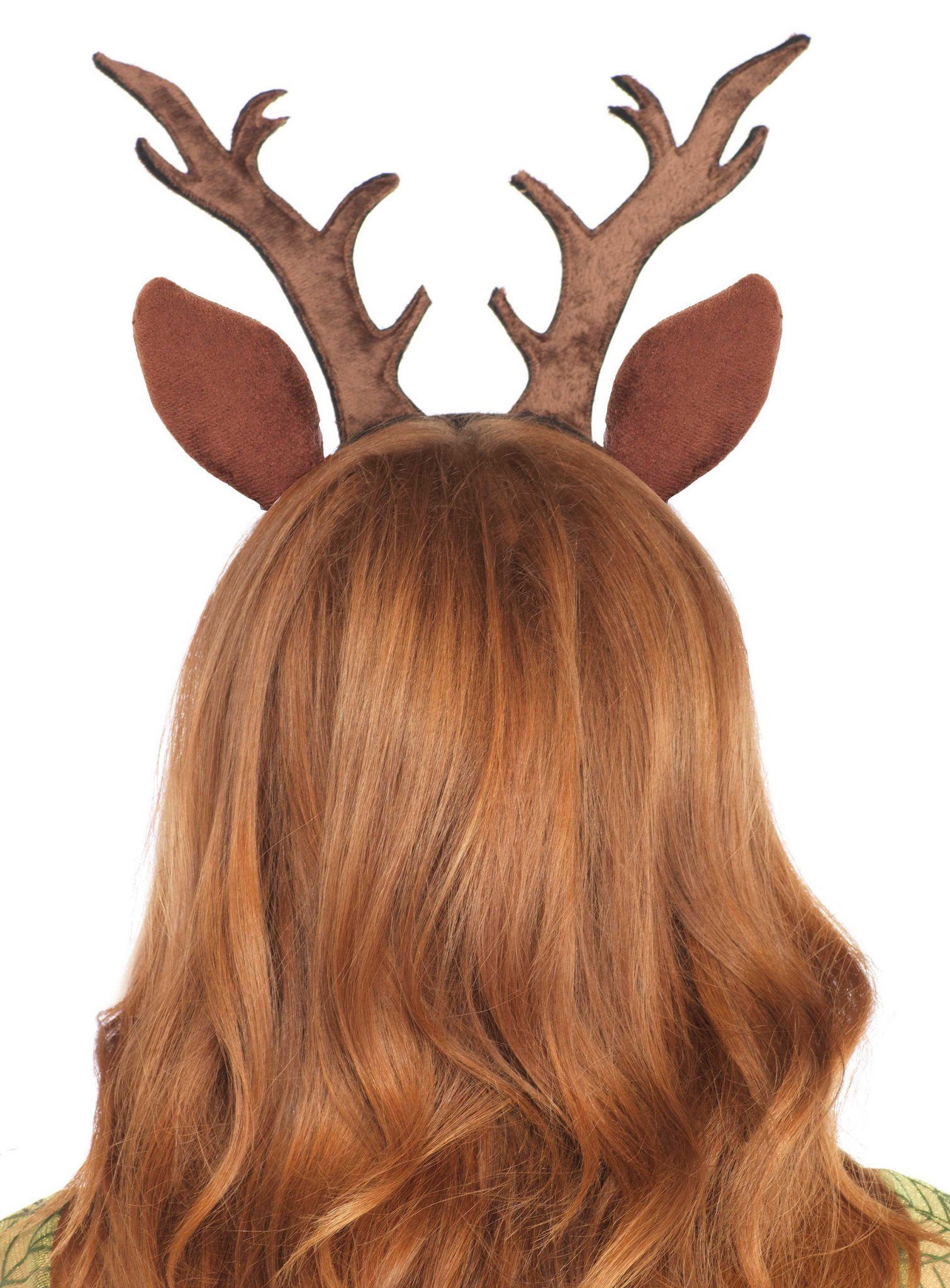 Leg Avenue Kostüm Rehkitz Haarband - Rentier Fasching Kostüm Zubehör, Samtweiches Hirschgeweih für zahmes Wild