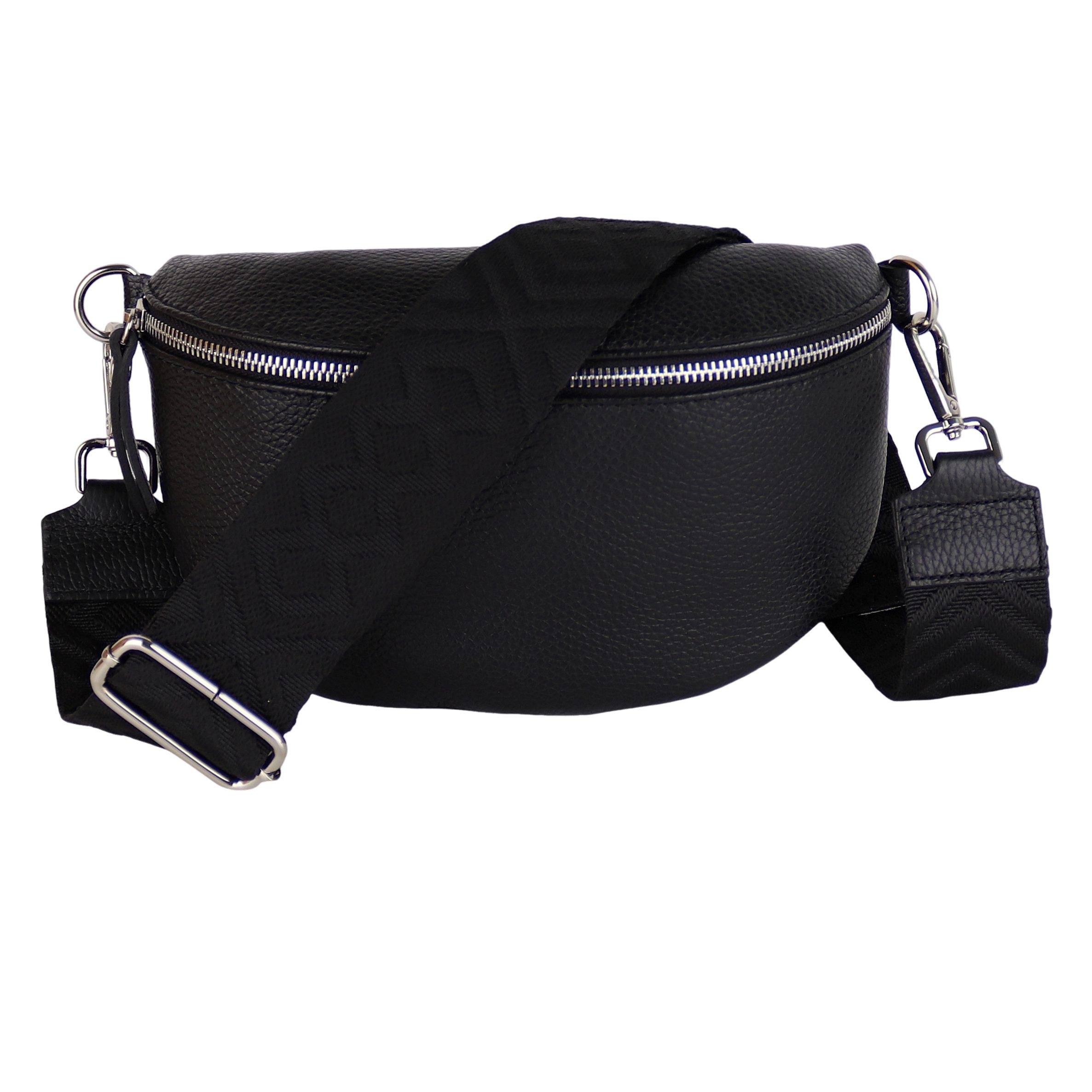 Bauchtasche Damen, Echtleder, Leder, Made in Italy, Umhängetasche, Brusttasche