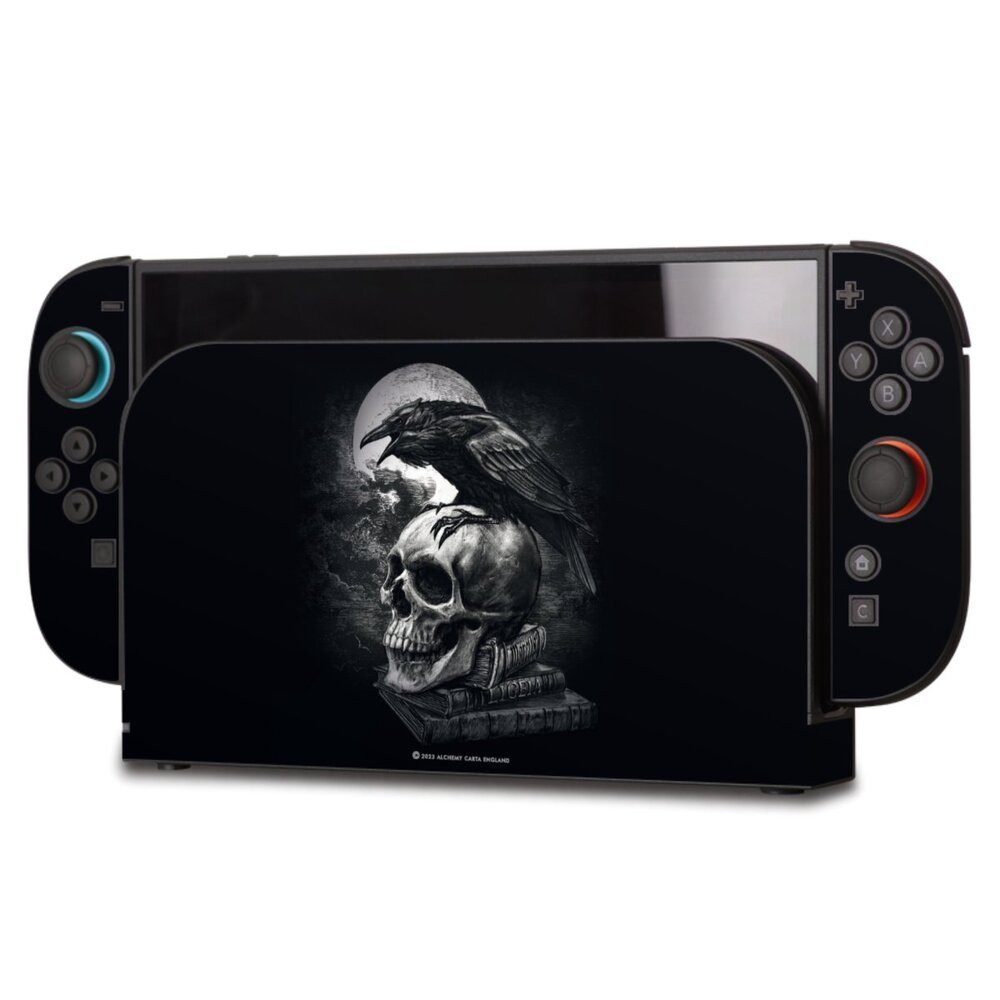 DeinDesign Konsolen-Cover Rabe Schädel Totenköpfe Poe's Raven, Nintendo Switch 2 Skin Aufkleber Sticker Folie