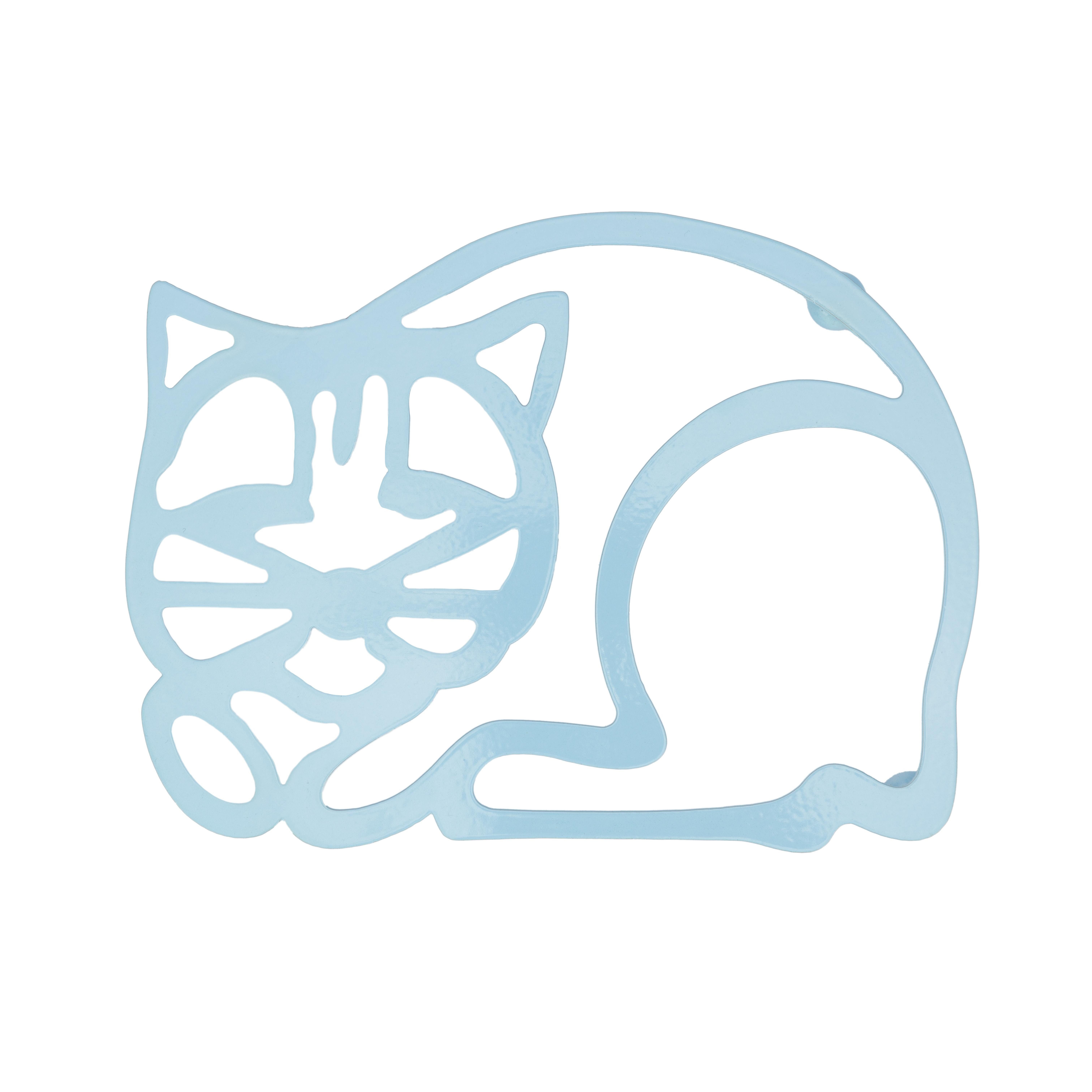 El Puente Topfuntersetzer Topfuntersetzer Katze aus Eisen in Hellblau, Handmade, Handmade