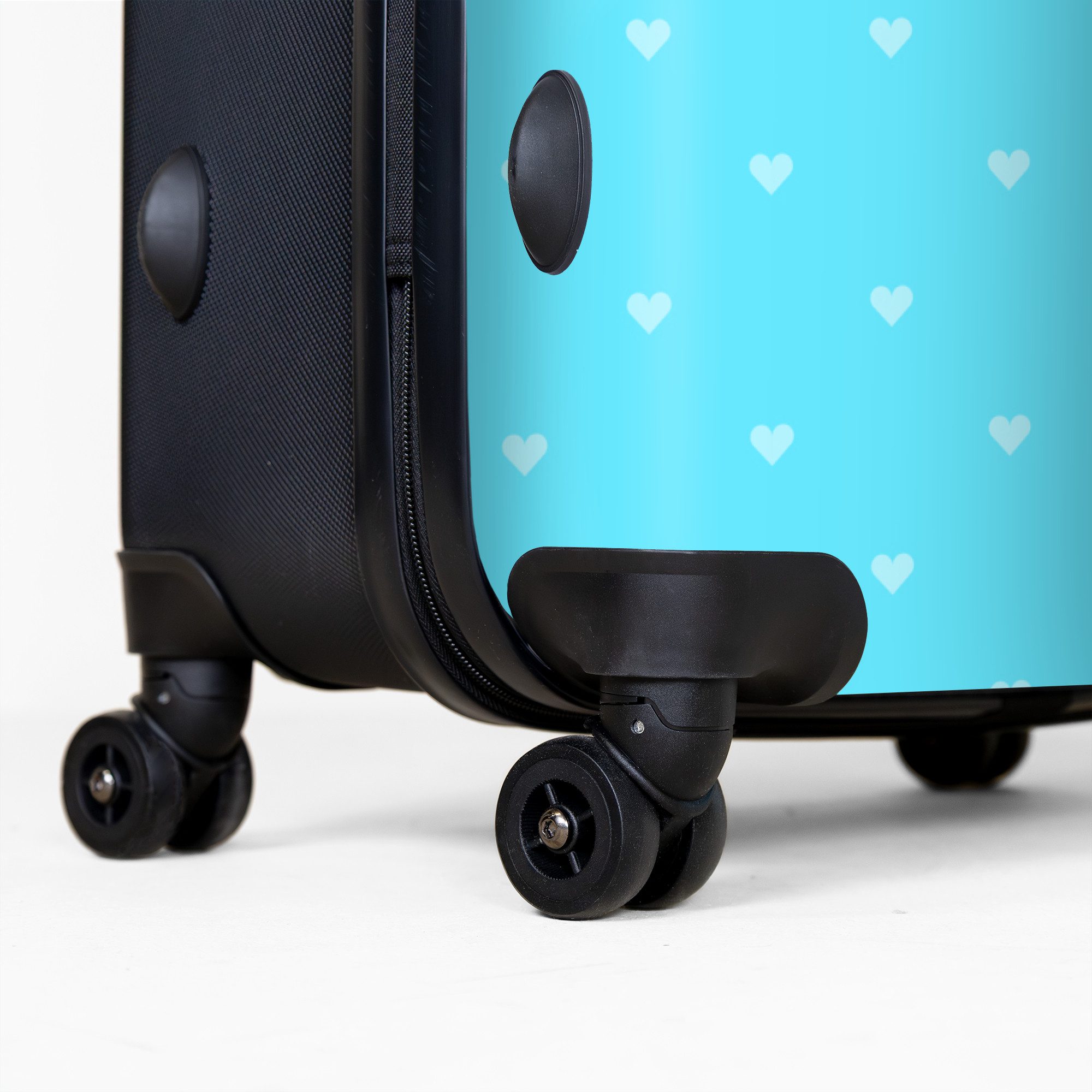 NoBoringSuitcases.com© Hartschalen-Trolley Herzen - Blau - günstig online kaufen