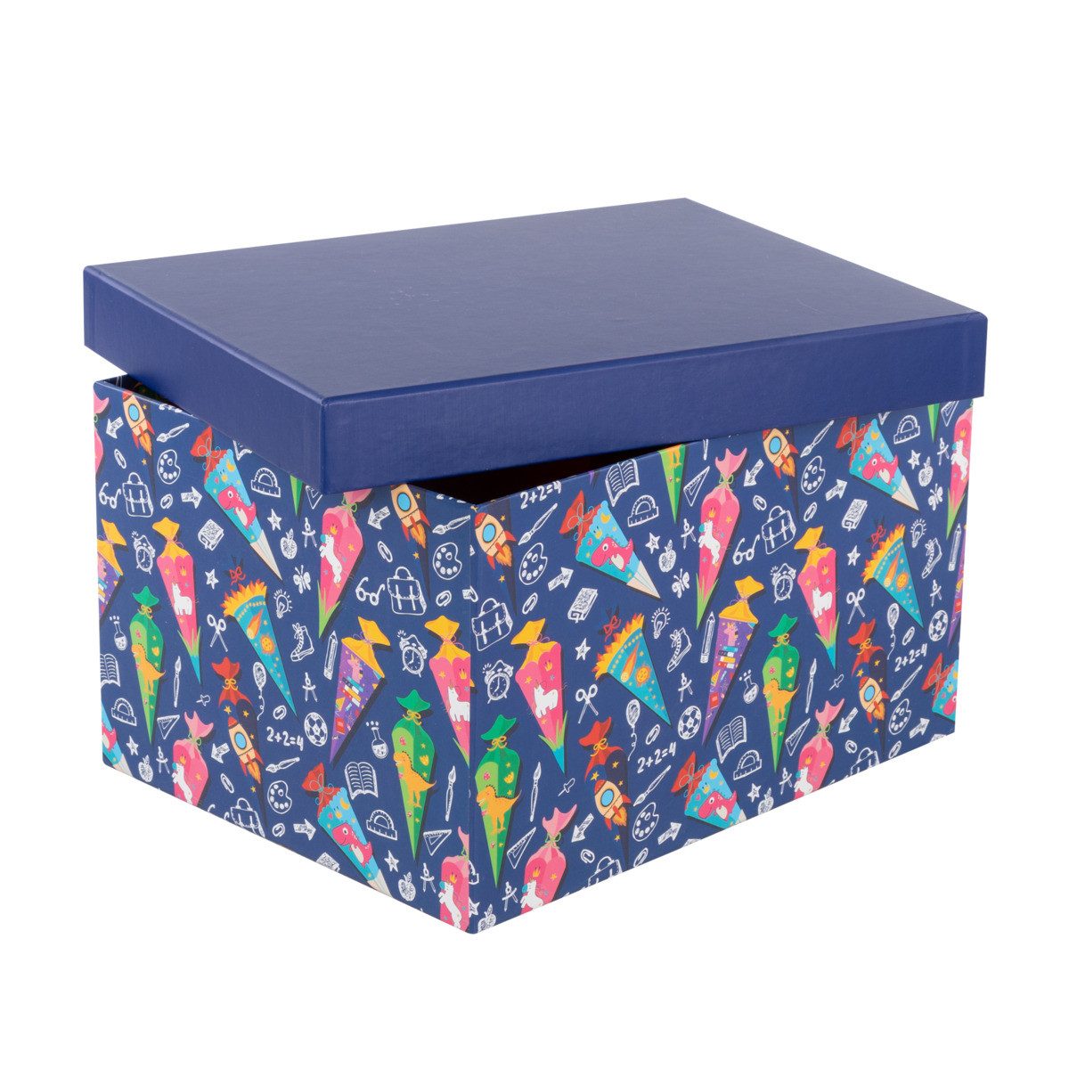 Idena Geschenkbox Geschenkbox - Schultüte blau, 31 x 24 x 18 cm