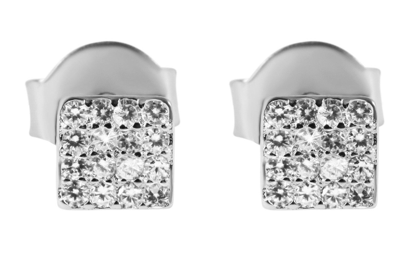 Paar Ohrhänger Ohrringe – Ohrstecker aus 925 Silber mit Zirkonia