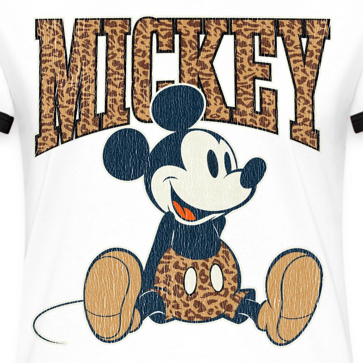 Spreadshirt T-Shirt Mickey & Minnie Mickey Mouse Leo Look Frauen Kontrast T-Shirt (1-tlg)
