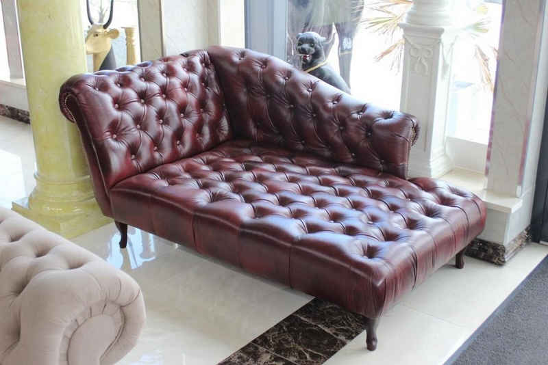 JVmoebel Chaiselongue »Chesterfield Liege Chaiselongues Wohnzimmer Couch Ledersofa Sofort«, 1 Teile