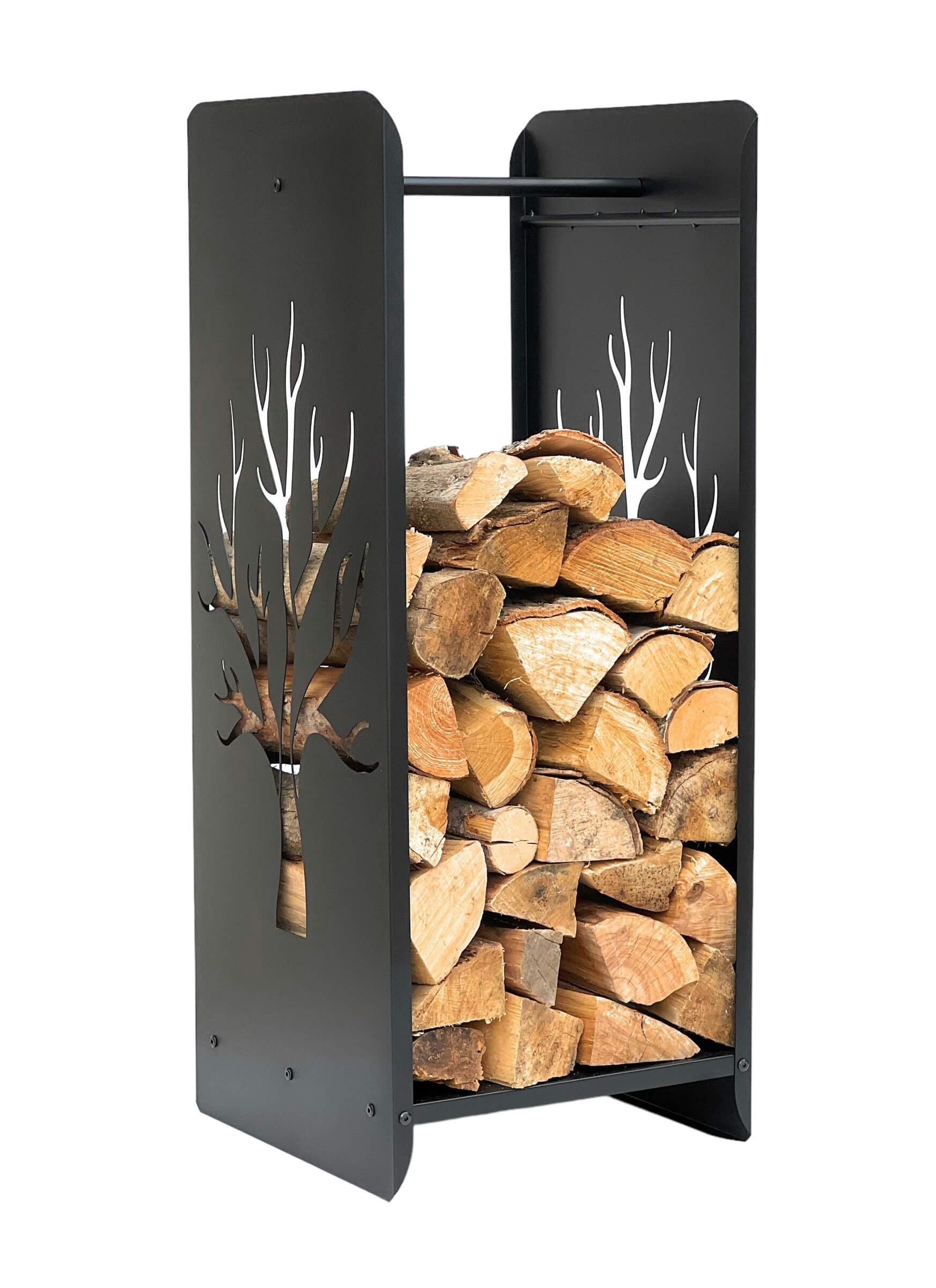 DanDiBo Kaminholzregal Innen Metall Schwarz 100 cm Kaminholzständer 96428 – Bild 5 von 5