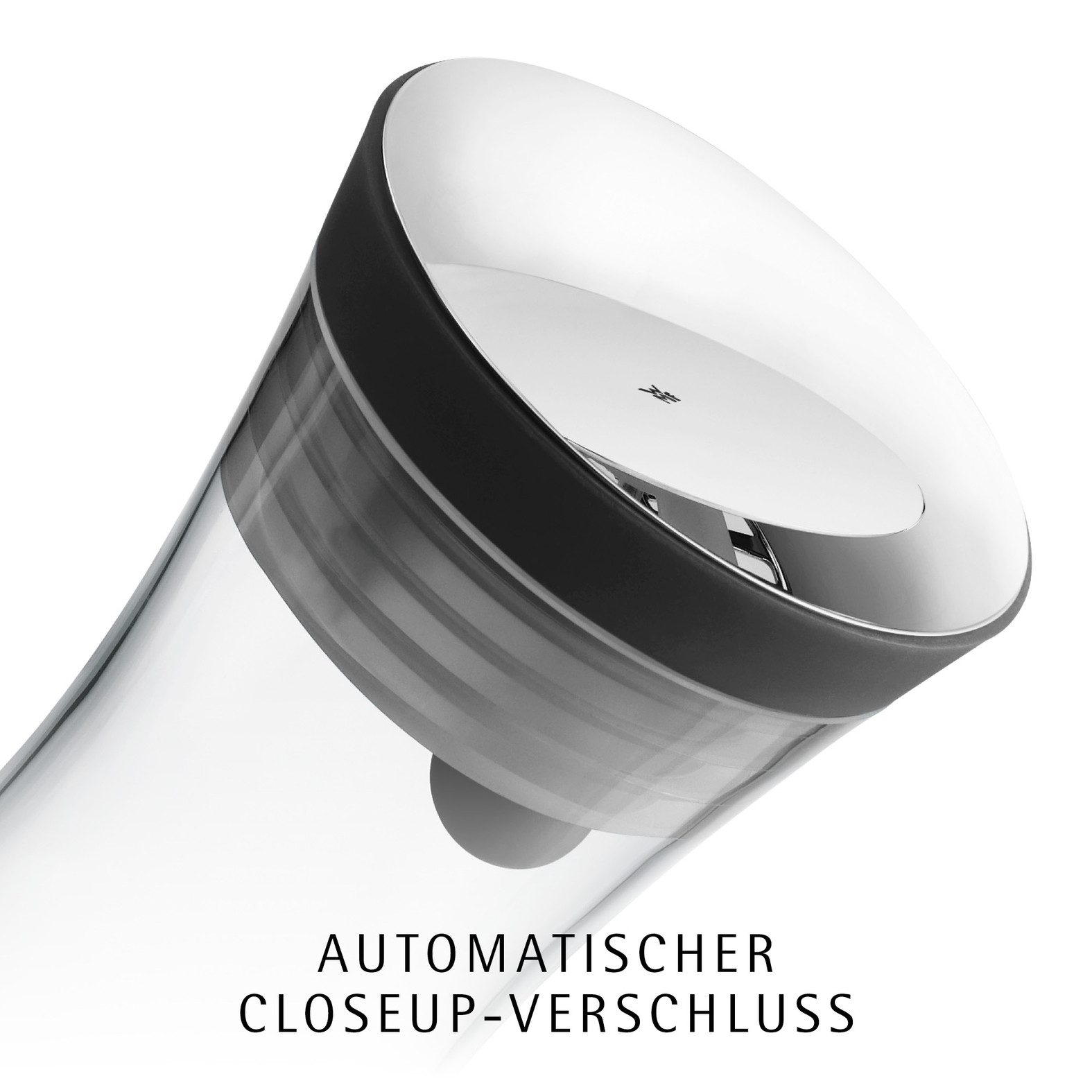 WMF Wasserkaraffe Basic für Kalt- und Warmgetränke, Silikonrand, 1 l Fassungsvermögen, Close-Up-Verschluss ink. integriertem Sieb, spülmaschinengeeignet