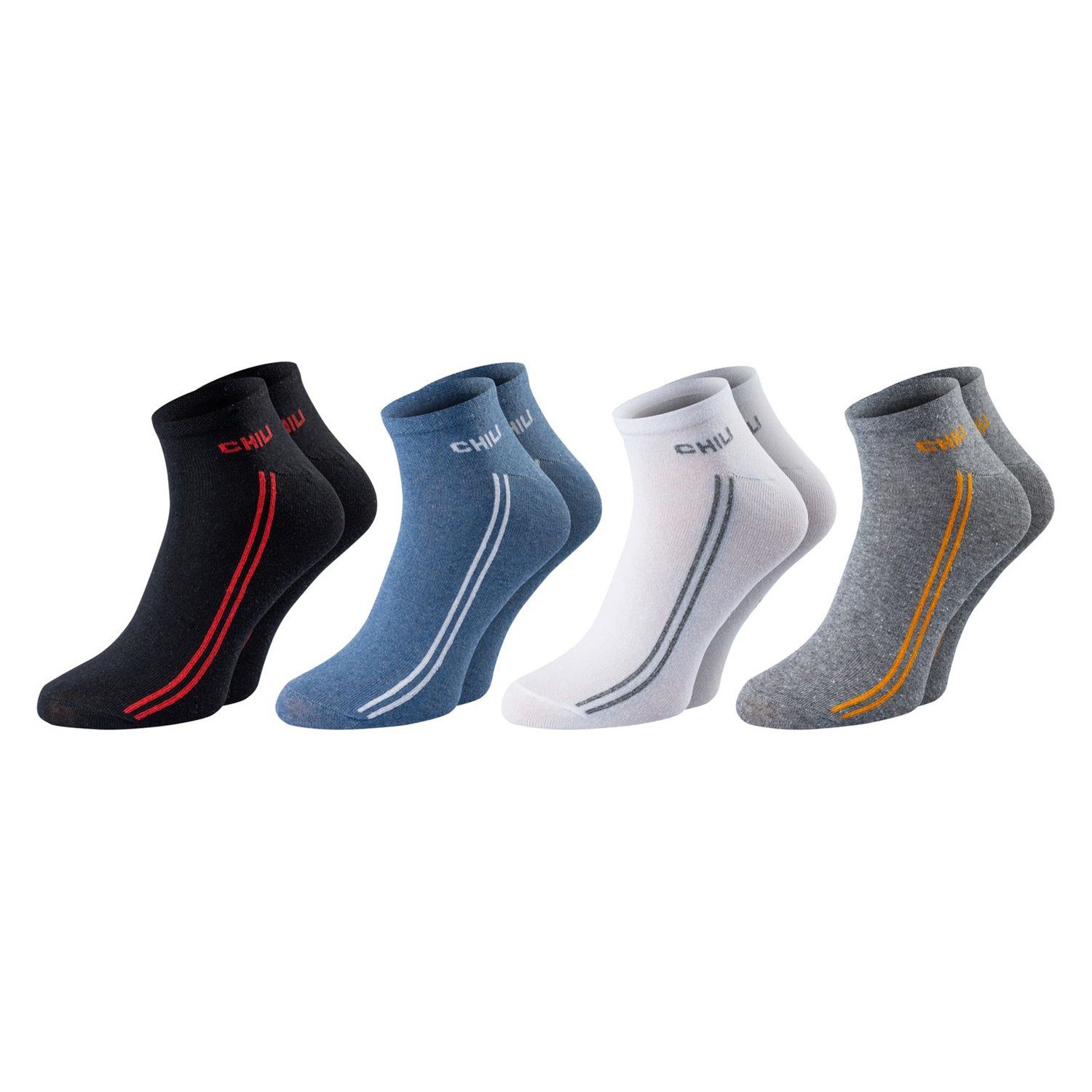 Sneakersocken SPORT Kurzsocken aus Baumwolle Damen Herren weiß blau grau