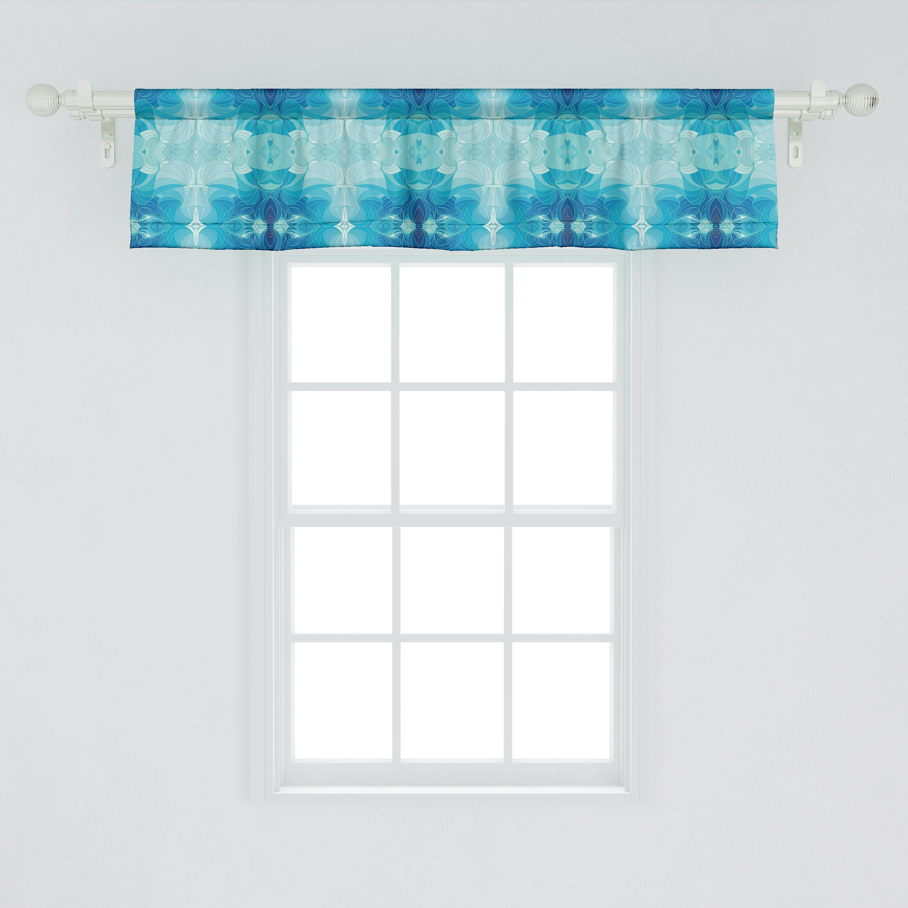 Dekor Scheibengardine Vorhang Küche Volant mit Microfaser, Abstrakt Aquatic Abakuhaus, Schlafzimmer für Motive Grafik Stangentasche,