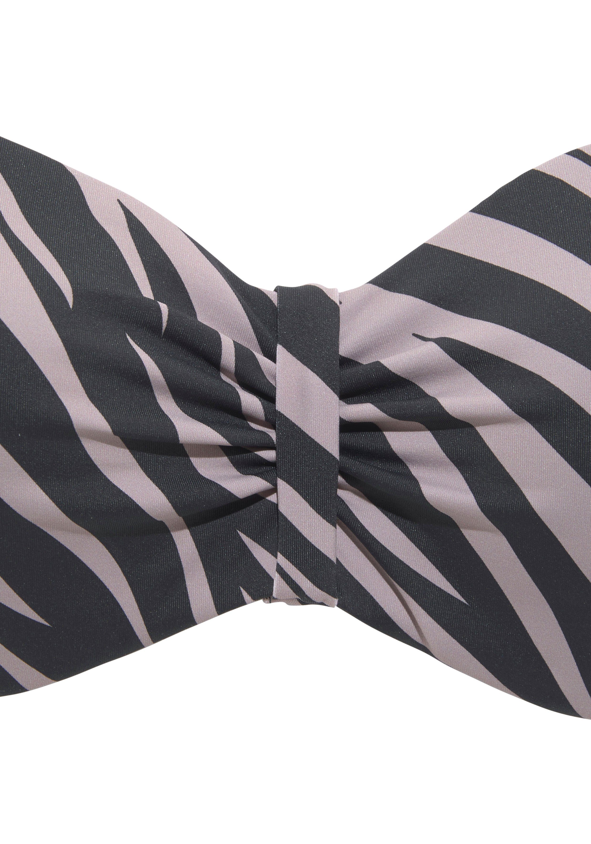 LASCANA Bügel-Bandeau-Bikini-Top Kaa, mit Animal-Design