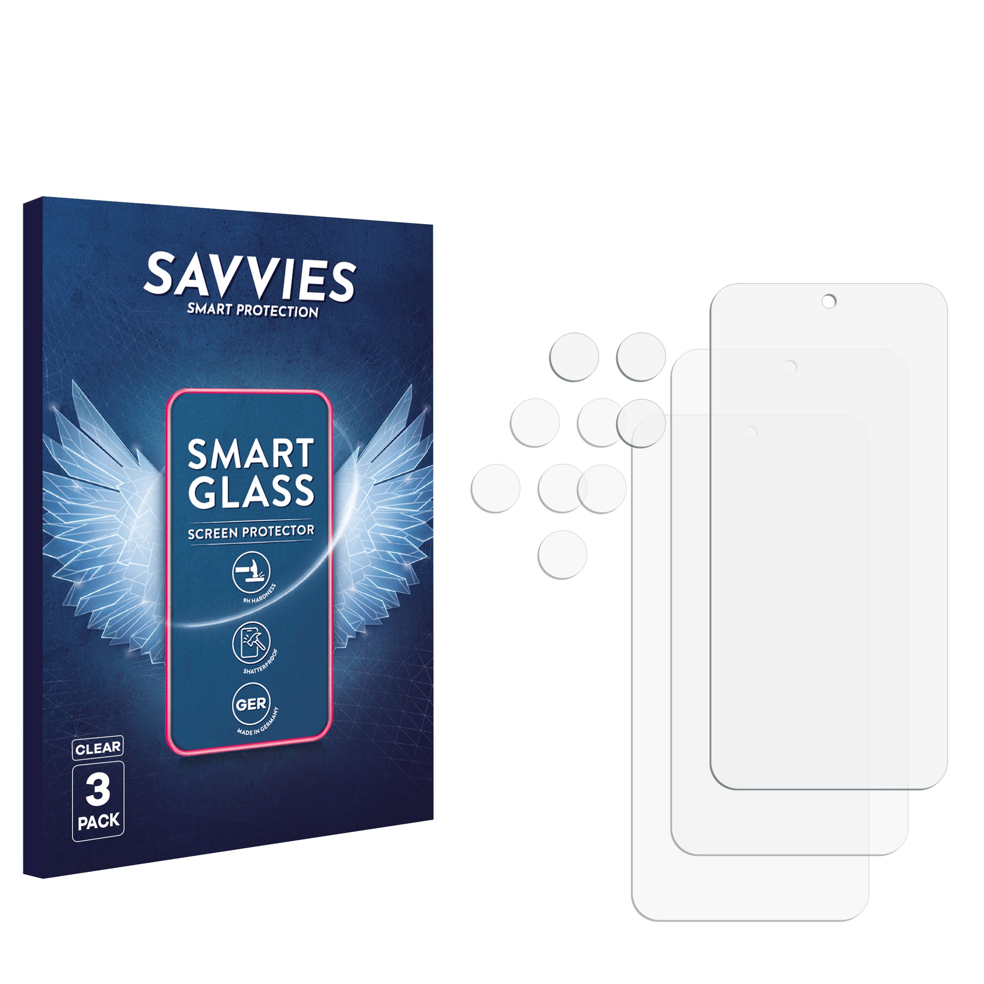 Savvies Displayschutzglas Schutzglas Panzer für Xiaomi Redmi Note 15 Pro Plus 5G (Display+Kamera), 3 Stück, Schutzfolie Display Schutz Glas Folie klar