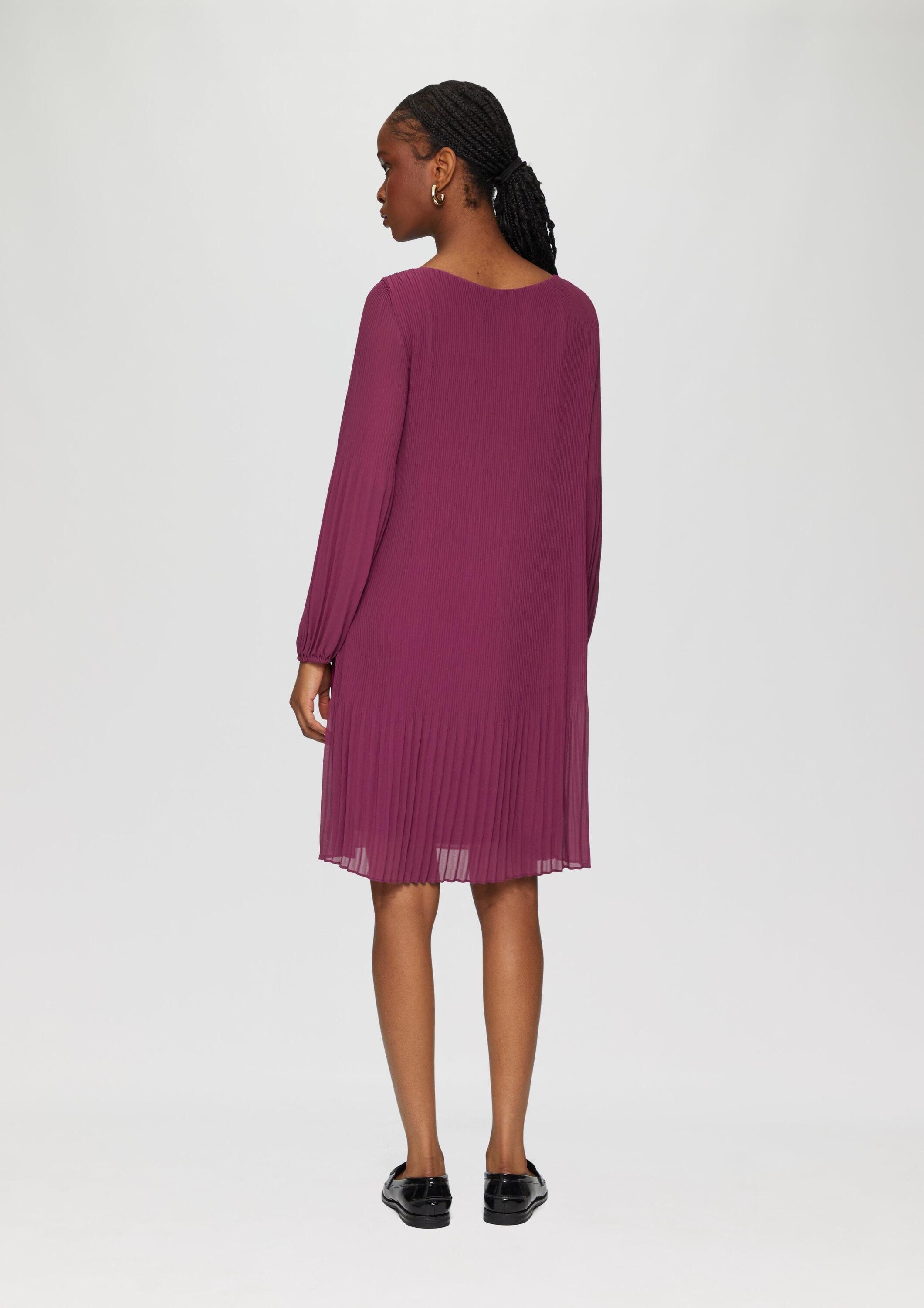 s.Oliver Minikleid Kleid Plissiertes Chiffonkleid
