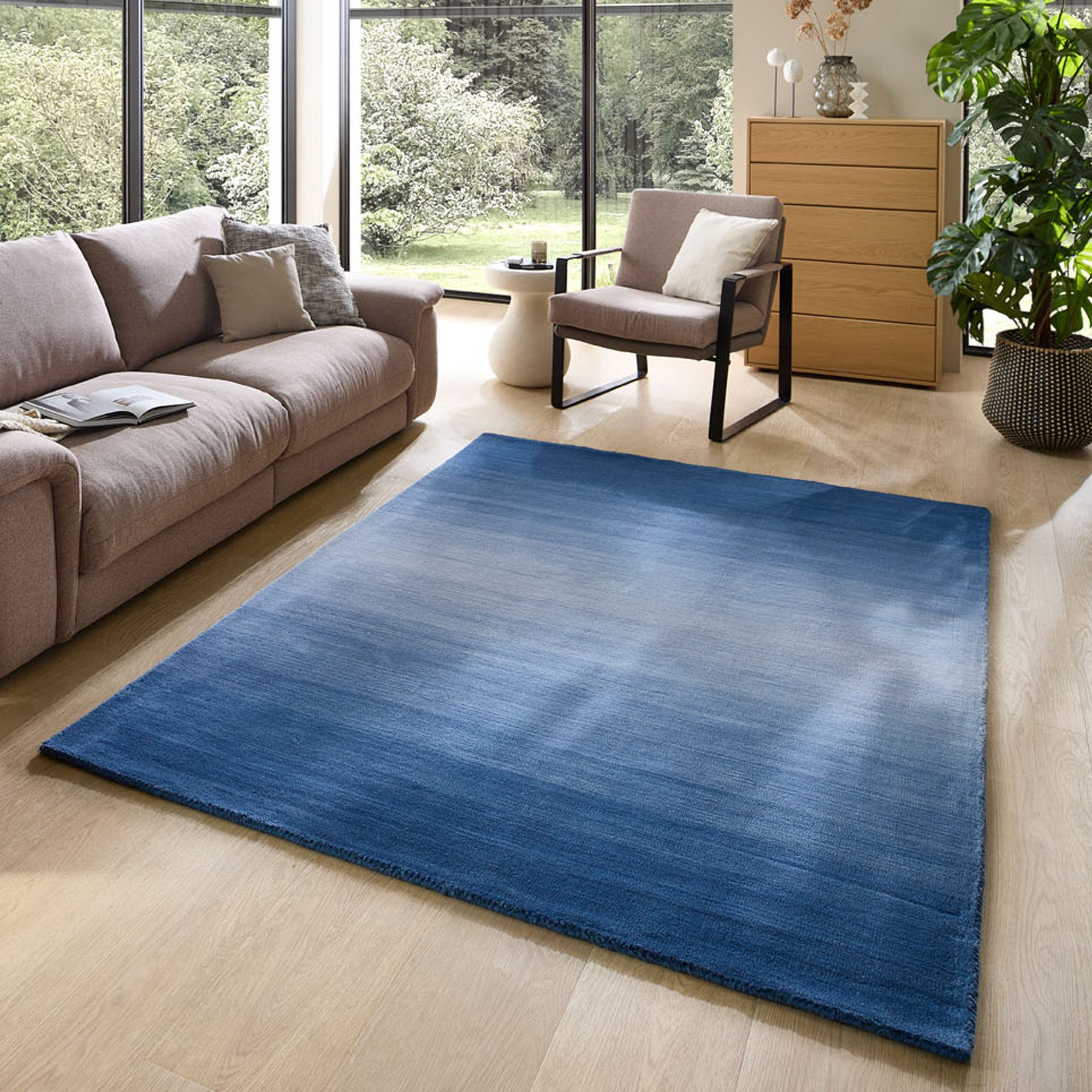 THEKO Wollteppich Wool Comfort, rechteckig, Höhe: 15 mm, Handweb Teppich, reine Wolle, handgewebt, brilliante Farben, Scandi
