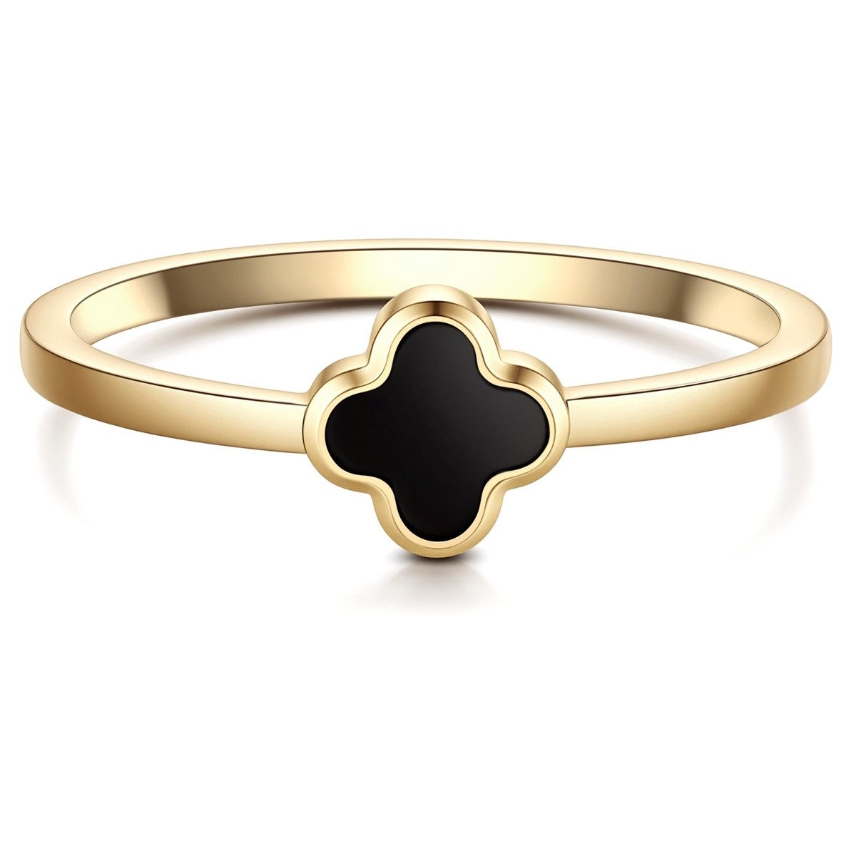Glanzstücke München Fingerring Kleeblatt gelbgold
