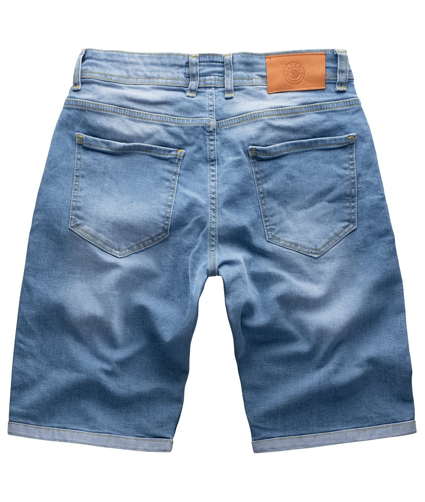 Gelverie Jeansshorts Herren Jeansshorts Stonewashed Hellblau günstig online kaufen