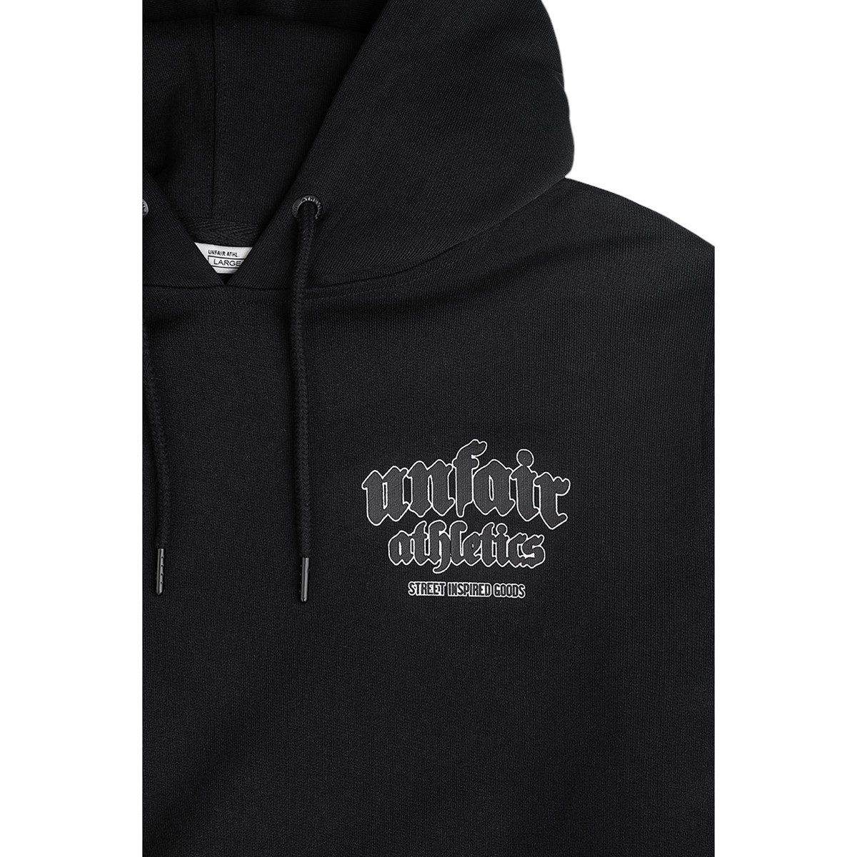 Unfair Athletics Hoodie Inspired Easy Fit kleines Logo Patch am Rücken, gewebte Labels