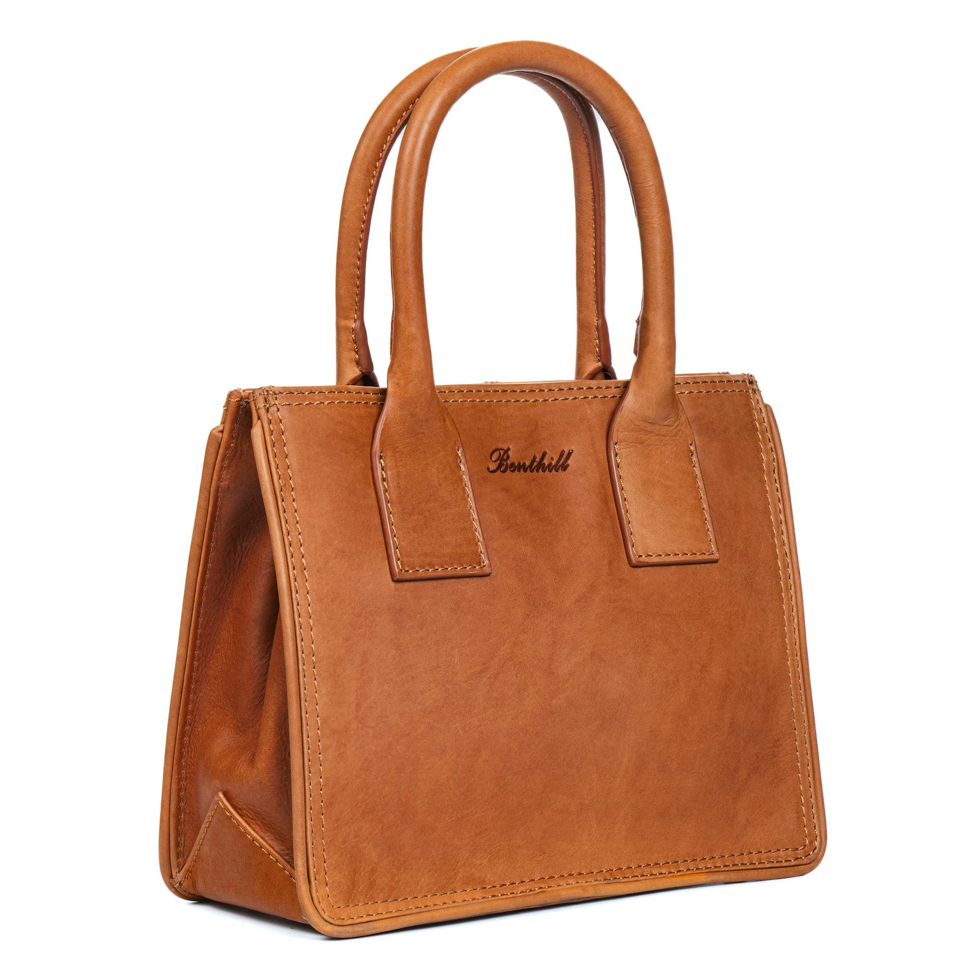 Benthill Henkeltasche Damen Echt Leder Tasche Henkeltasche Handtasche Frauen Schultertasche, Reißverschlussfach