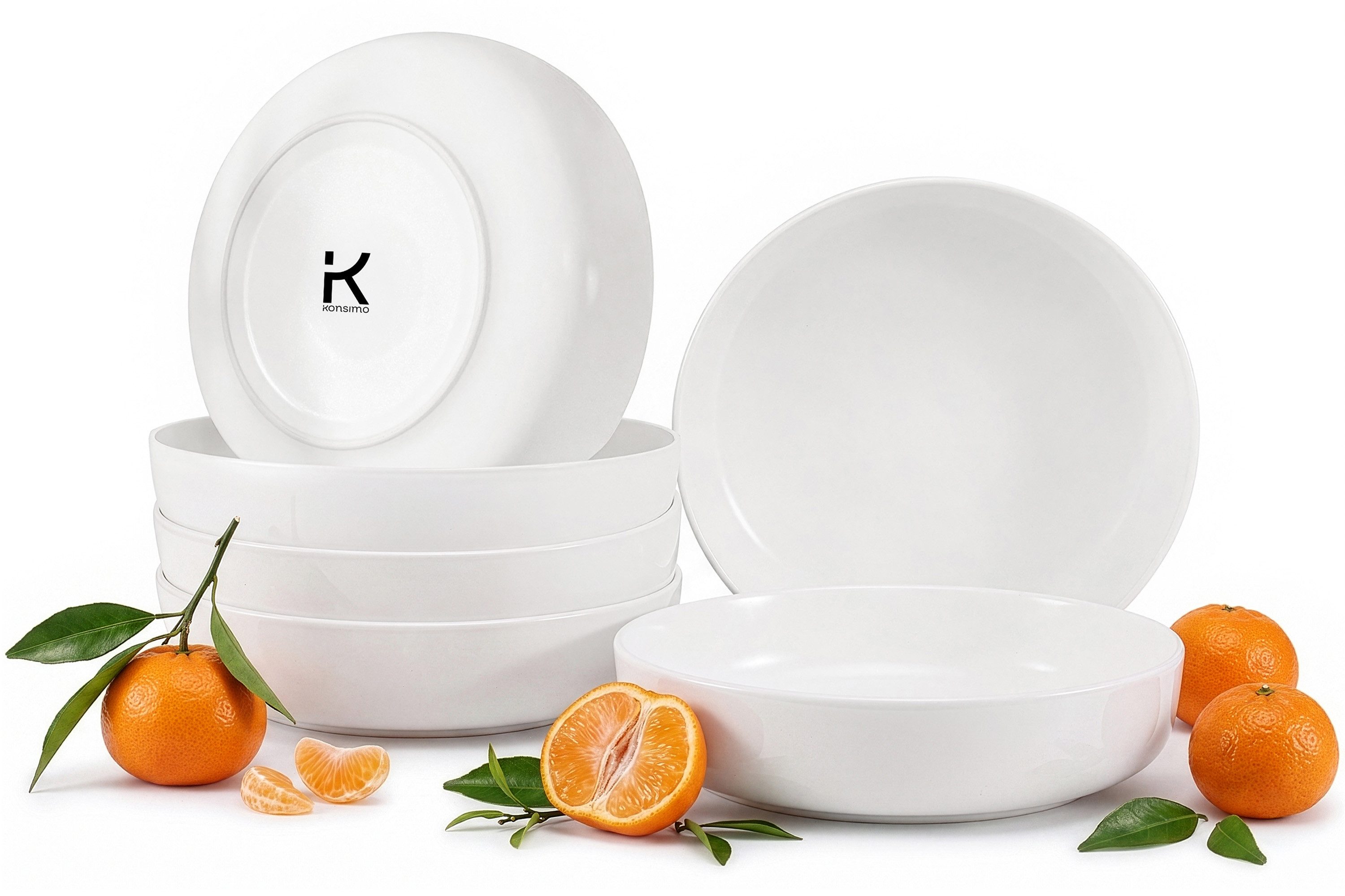 KONSIMO® Teller-Set VICTO Tafelservice hergestellt in der EU (6-tlg), 6 Personen, Steingut, spülmaschinengeeignet, mikrowellengeeignet, 6x Suppenteller