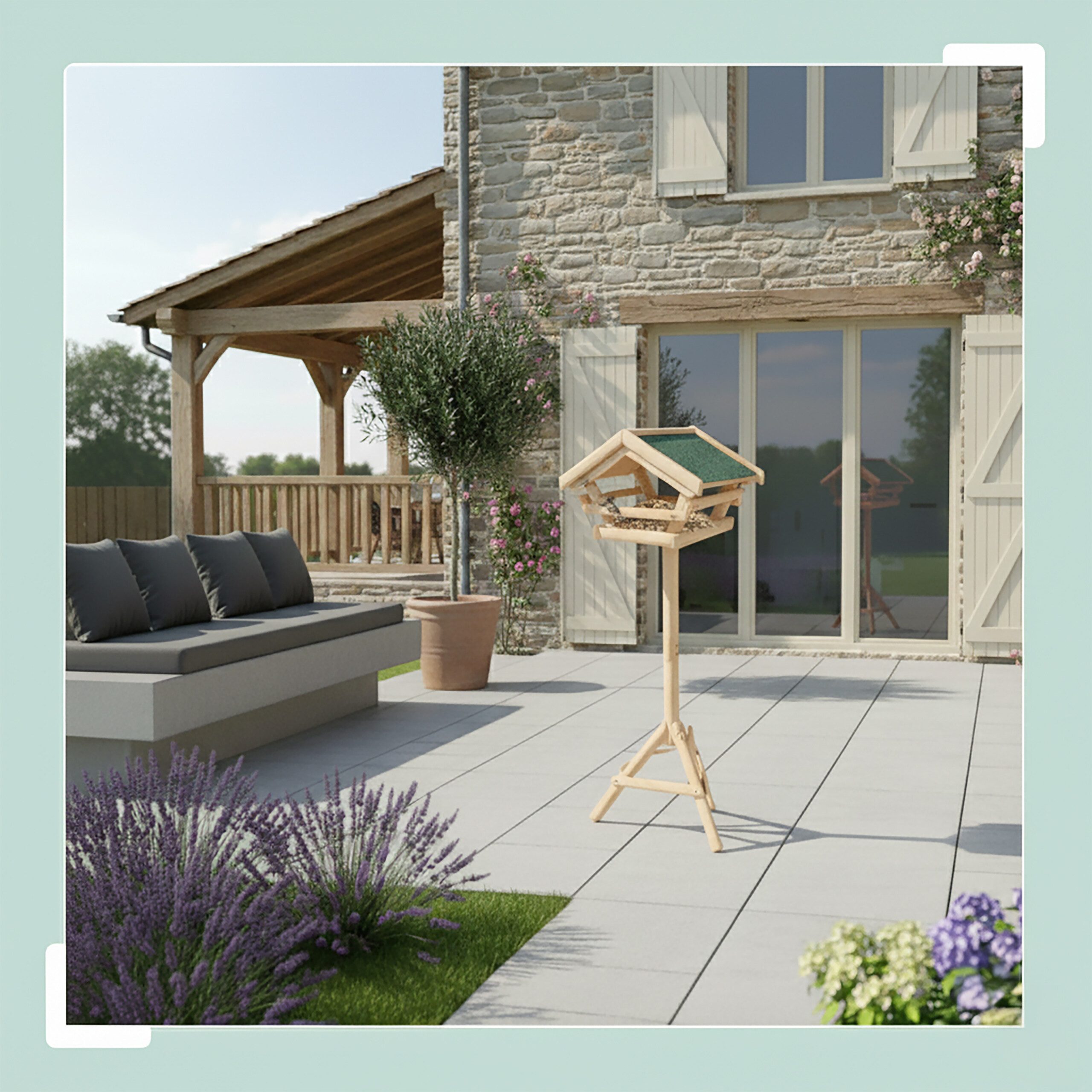 relaxdays Vogelhaus Vogelfutterhaus aus Tannenholz, natur günstig online kaufen