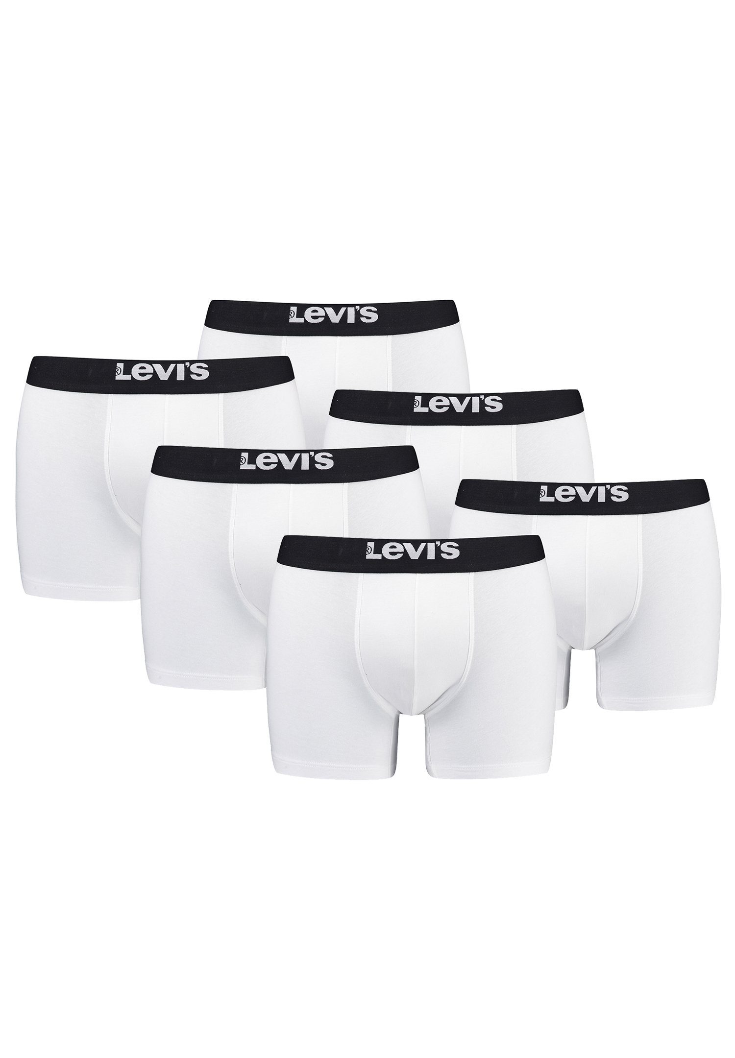 BRIEF Black 6er-Pack) White 6er / MEN BASIC BOXER Levi's® 6-St., SOLID Pack Boxershorts (Set, ORGANIC CO