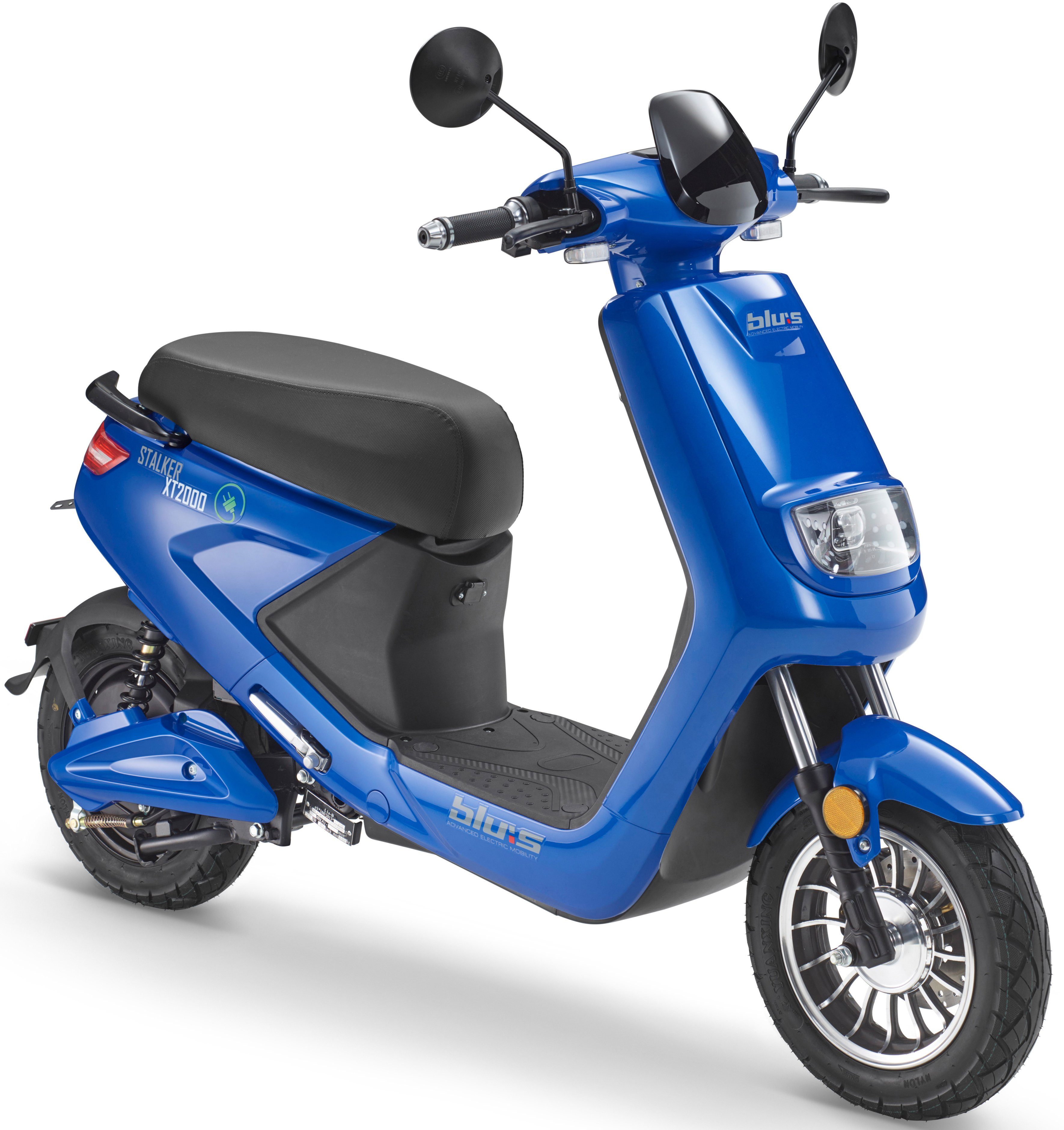 Blu:s E-Mofaroller XT2000, 950 W, 25 km/h, bis zu 59 km Reichweite, mit Straßenzul., 2 Sitzplätze, für Erwachsene