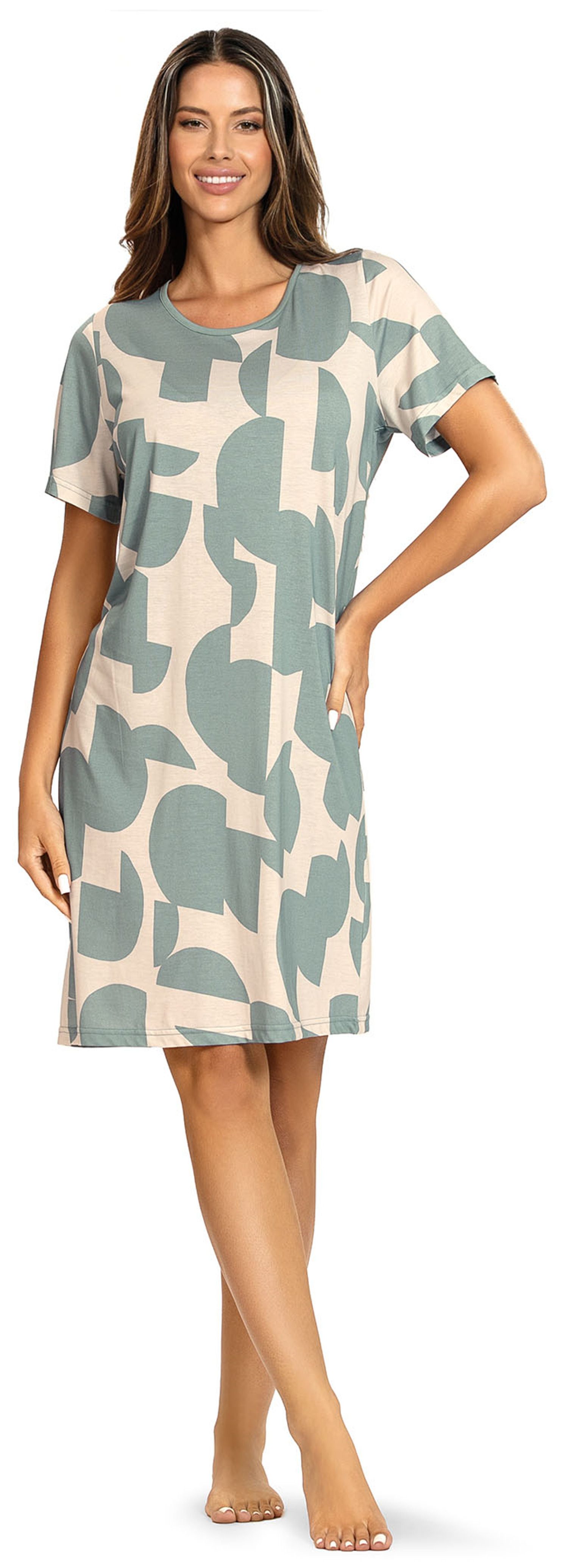 Nachthemd Damen Schlafshirt mit kurzem Arm