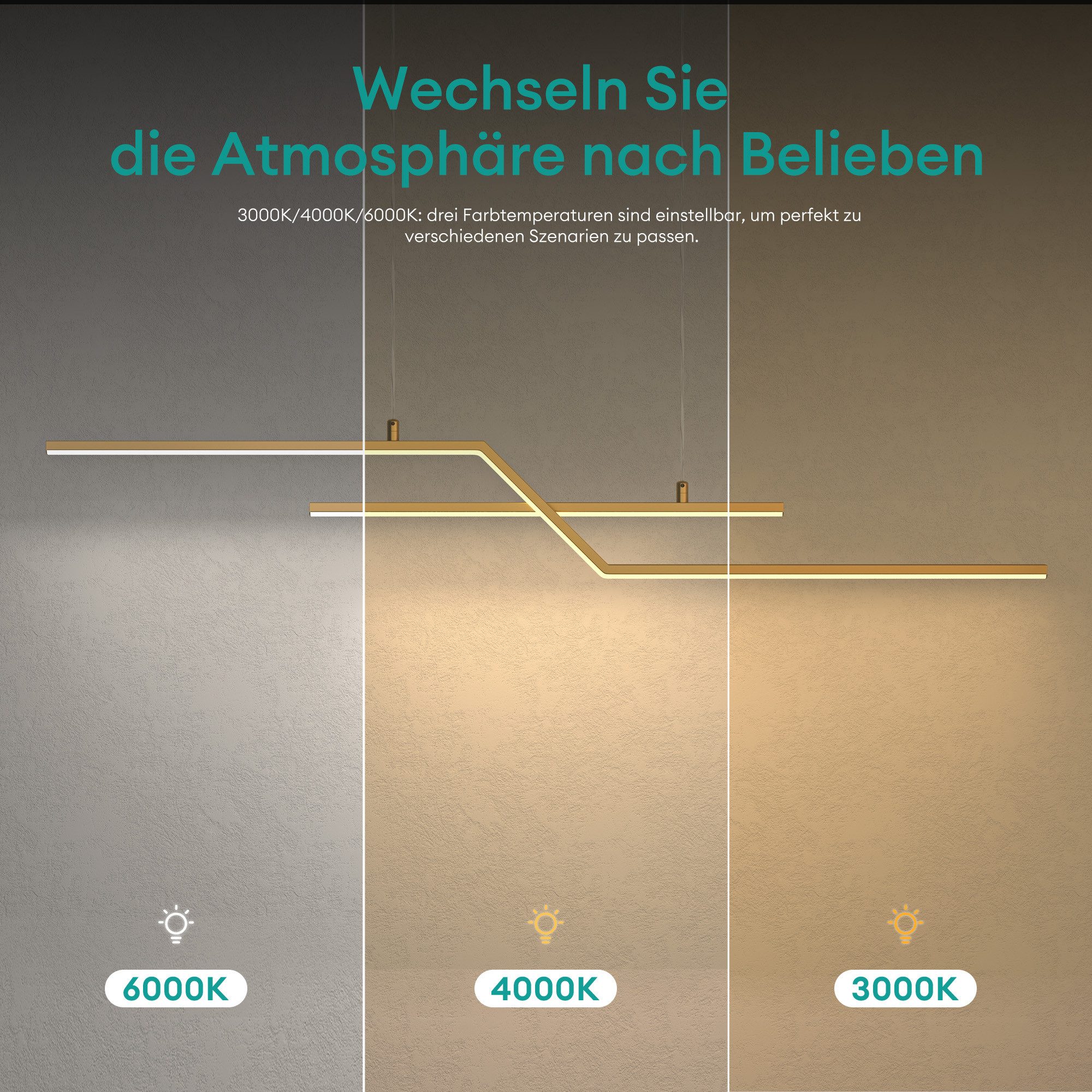 Mai & Mai LED Pendelleuchte LED Hängelampe Linear design Verstellbares Hängeleuchte