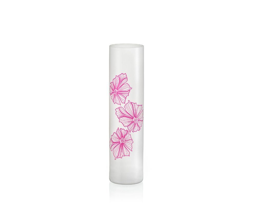 Crystalex Dekovase Vase Spring weiß rosé S1702 Kristallvase 240 mm (Einzelteil, 1 St., 1 x Vase), Kristallglas, matt besprüht, Bohemia