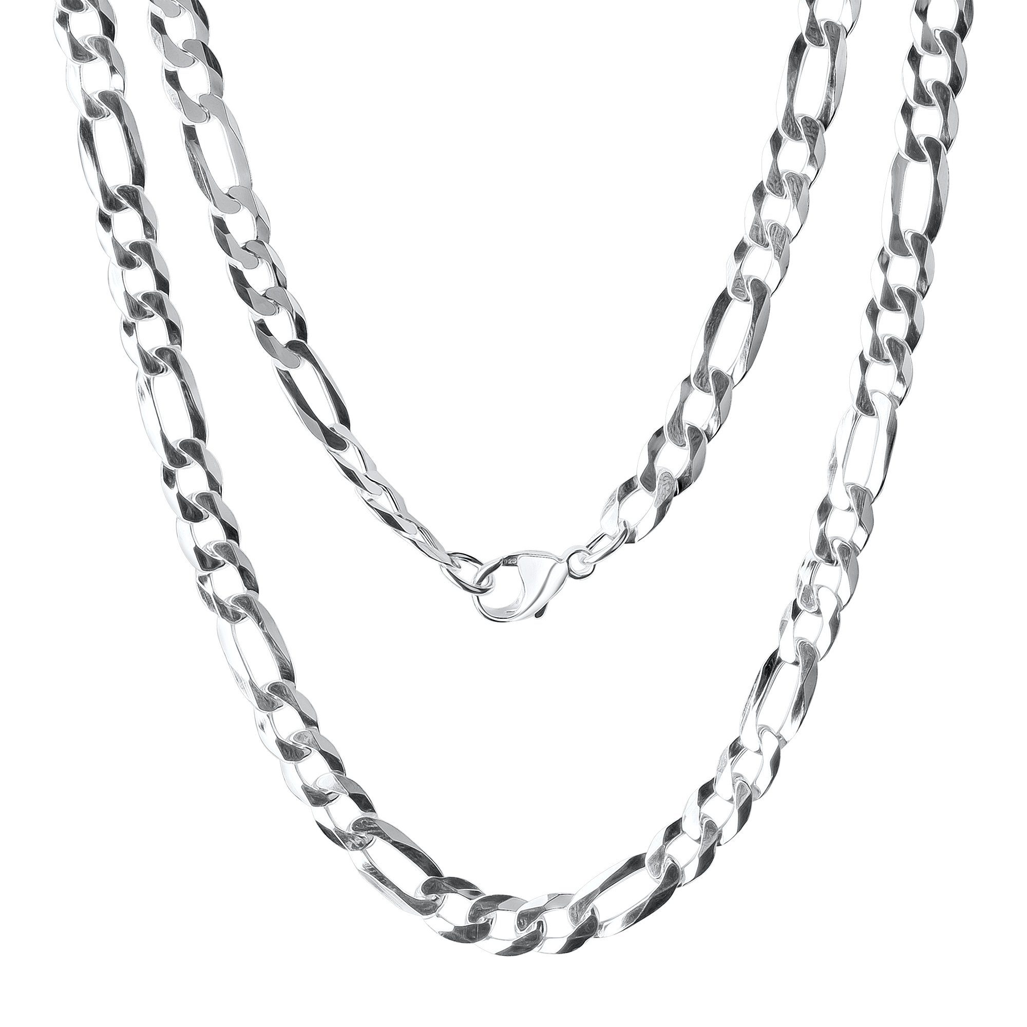 Vivance Collierkettchen 925/- Sterling Silber weiß Figarokette 60 cm