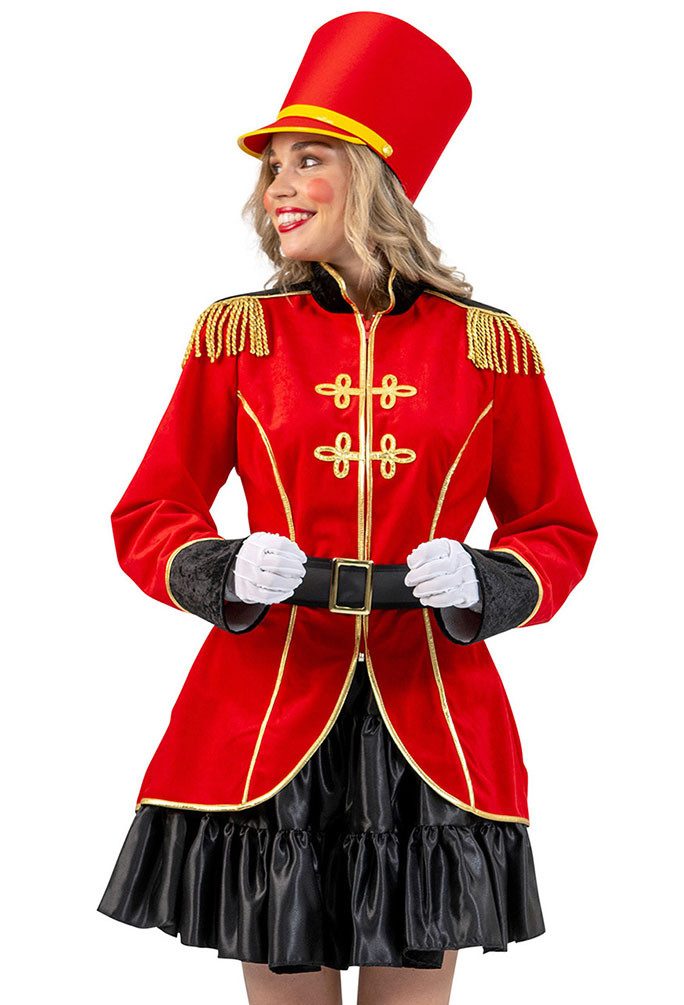 Karneval-Klamotten Kostüm Zirkus Jacke Damen mit Epauletten und Goldband, Zirkusdirektor Ringmaster hochwertiges Frauenkostüm Dompteuse Karneval