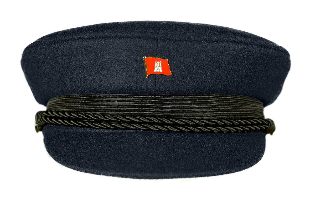 Schiebermütze Elbsegler dunkelblau Pin Hamburg Flagge