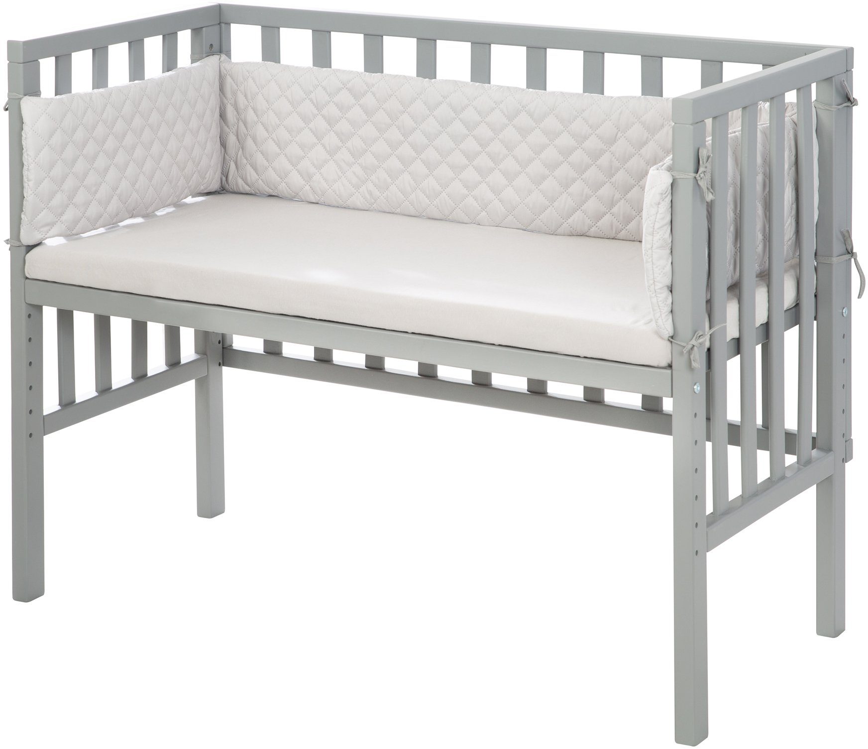 roba® Beistellbett 2in1 roba Style, taupe, mit Matratze, Nestchen und  Sicherheitsbarriere, Beistellbett / Elternbett »2in1 roba Style grau« und  Kinderbank in Einem