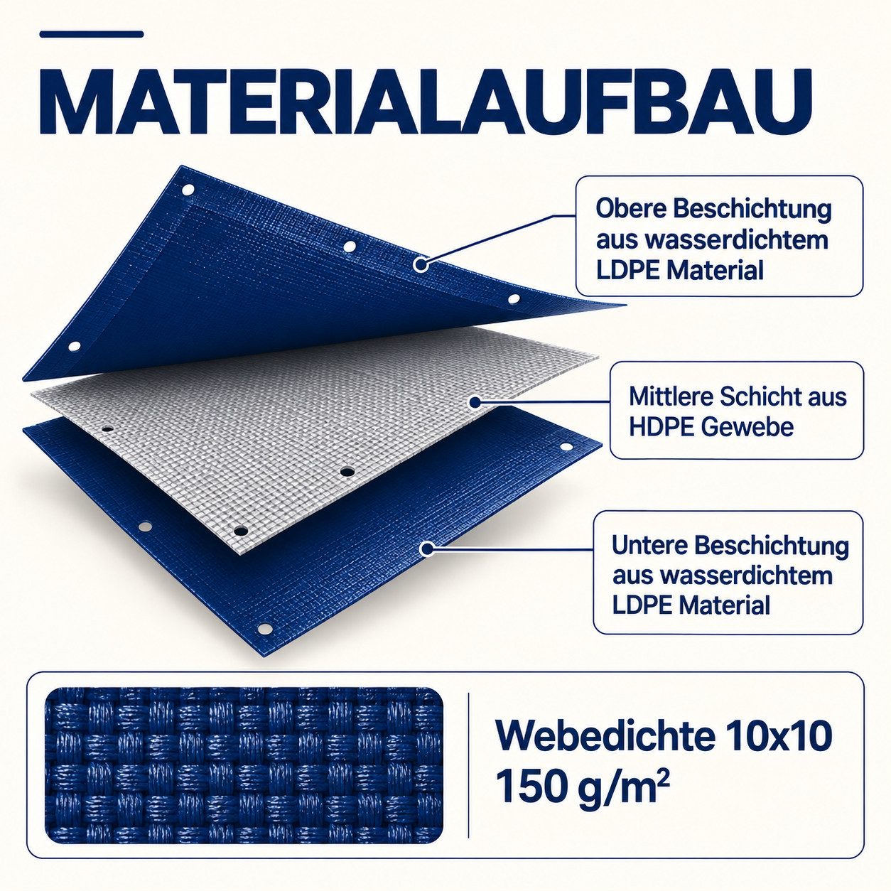 Z-Tex Schutzplane Bauzaunplane ca. 150 g/m² Sichtschutz Zaunblende Plane blickdicht (1-St) – Bild 5 von 5
