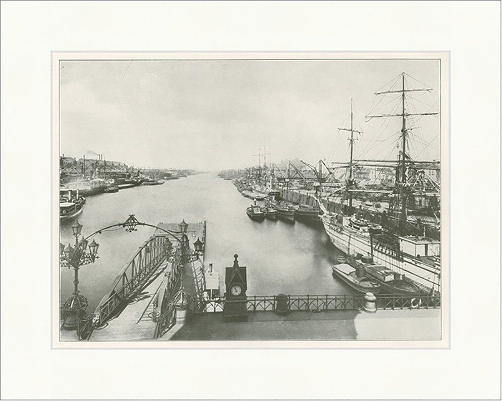 Kunstdruck Freihafen von Bremen Weser Schifffahrt Norddeutsche Lloyd F_Vintage 01, (1 St)