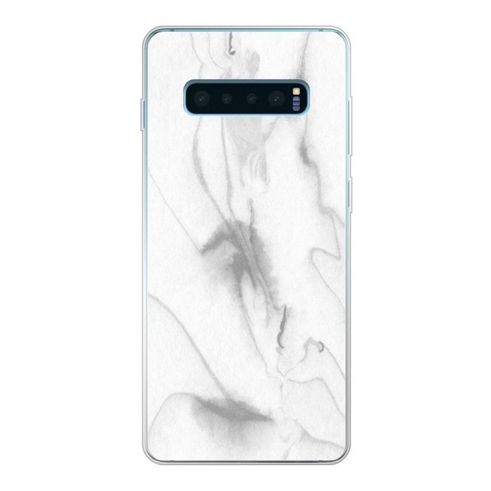 MuchoWow Handyhülle Marmor - Grau - Weiß - Abstrakt - Marmoroptik Phone Case Handyhülle Samsung Galaxy S10 Lite Silikon Schutzhülle