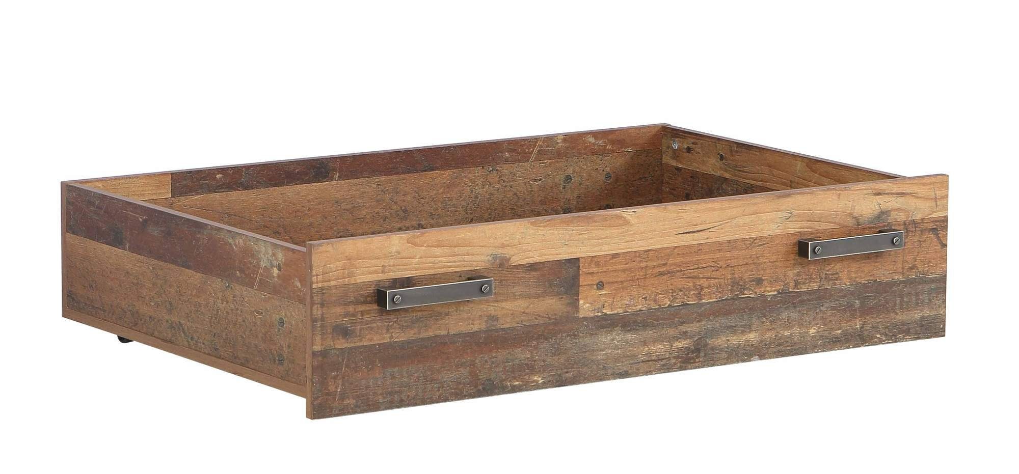 CLIF, Regal, und Forte Nachtkommode, Old Wood Schrank) Vintage Möbel Lowboard, (Komplett-Set, Bett, Schublade, 7-St., Komplettschlafzimmer Sideboard, 7-tlg. Betonoptik, Jugendzimmer dunkelgraue
