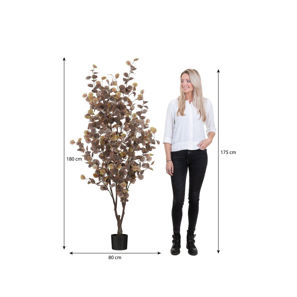 Kunstpflanze Mica Decorations Eucalyptus Baum In Topf bronze - h180xd80cm, Mica Decorations, Höhe 180 cm – Bild 2 von 4