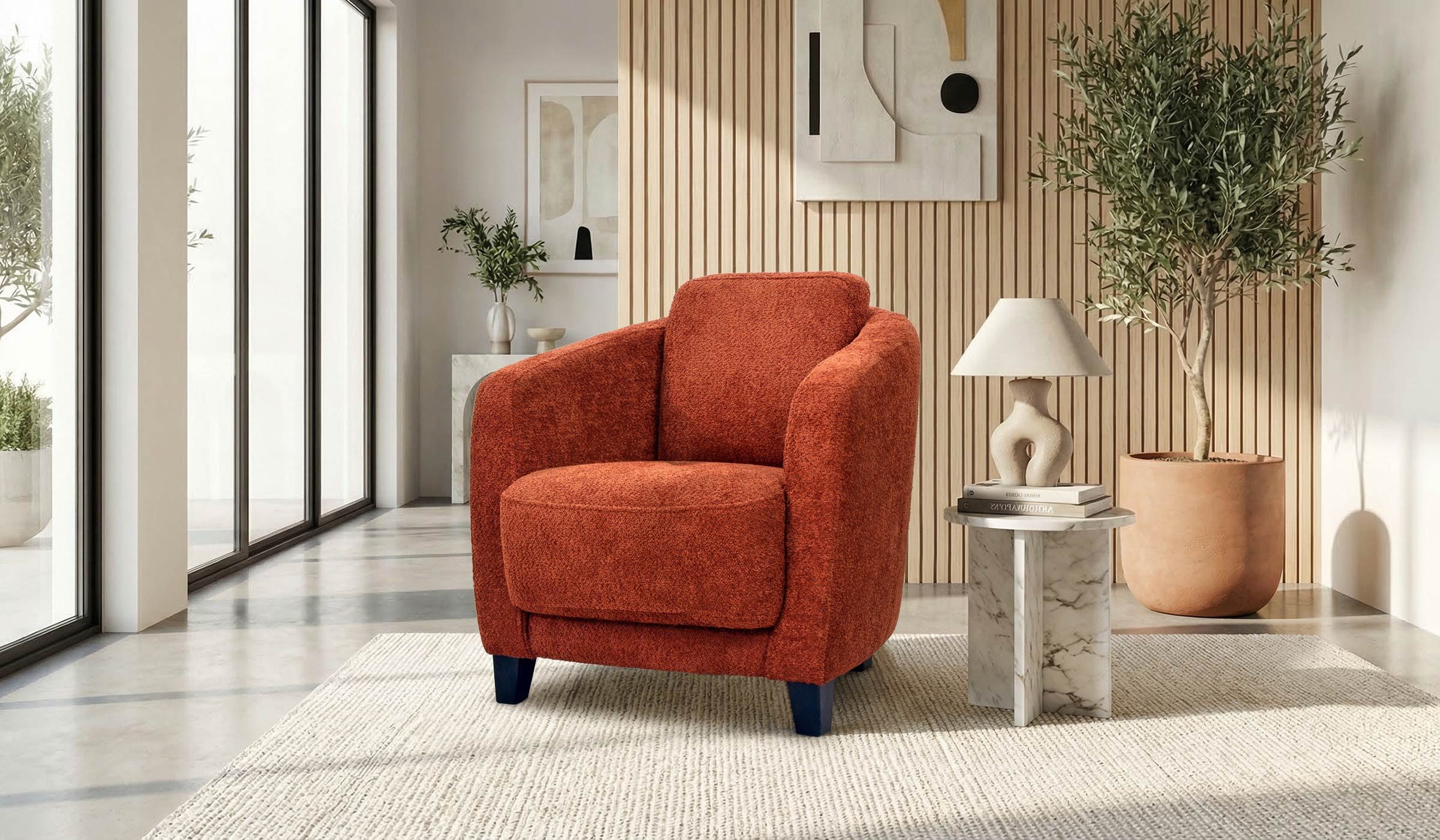 Hygger Möbelhaus Sessel Liga Modern Gepolstert 80x85x90 cm mit Armlehnen (Polstersessel Wohnzimmer Lesesessel kompakt bequem Design), ergonomische Rückenlehne, pflegeleicht, stabil, Made in Europe