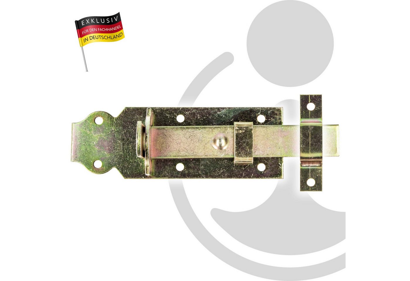 Thumbnail - MASTERPROOF PROFESIONAL Türriegel Schlossriegel gerade mit flachem Griff und Schlaufe, Stahl