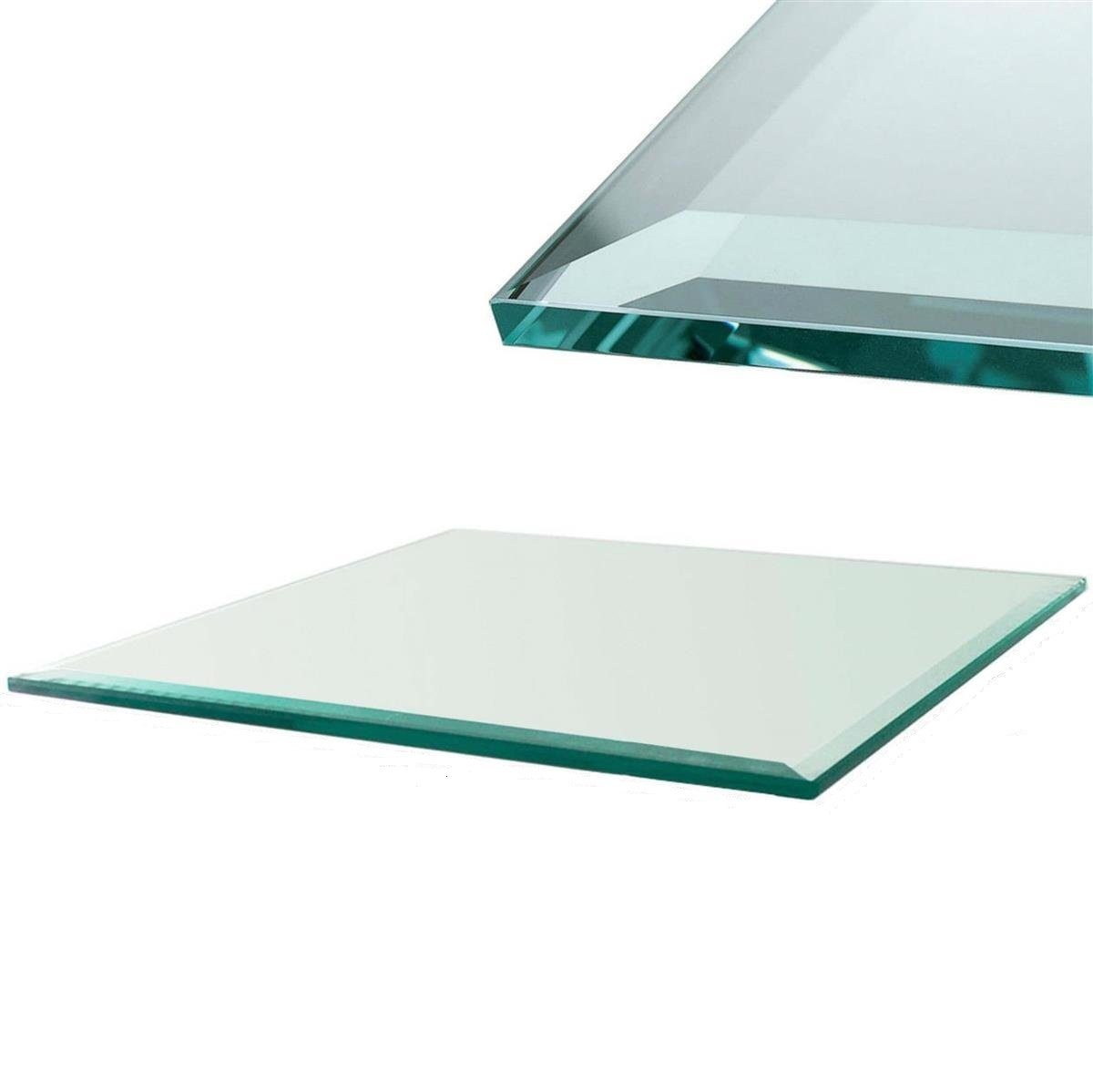 – Glasplatte / ESG-Glas Kaminplatte viereck Tischplatte Klarglas, HOOZ