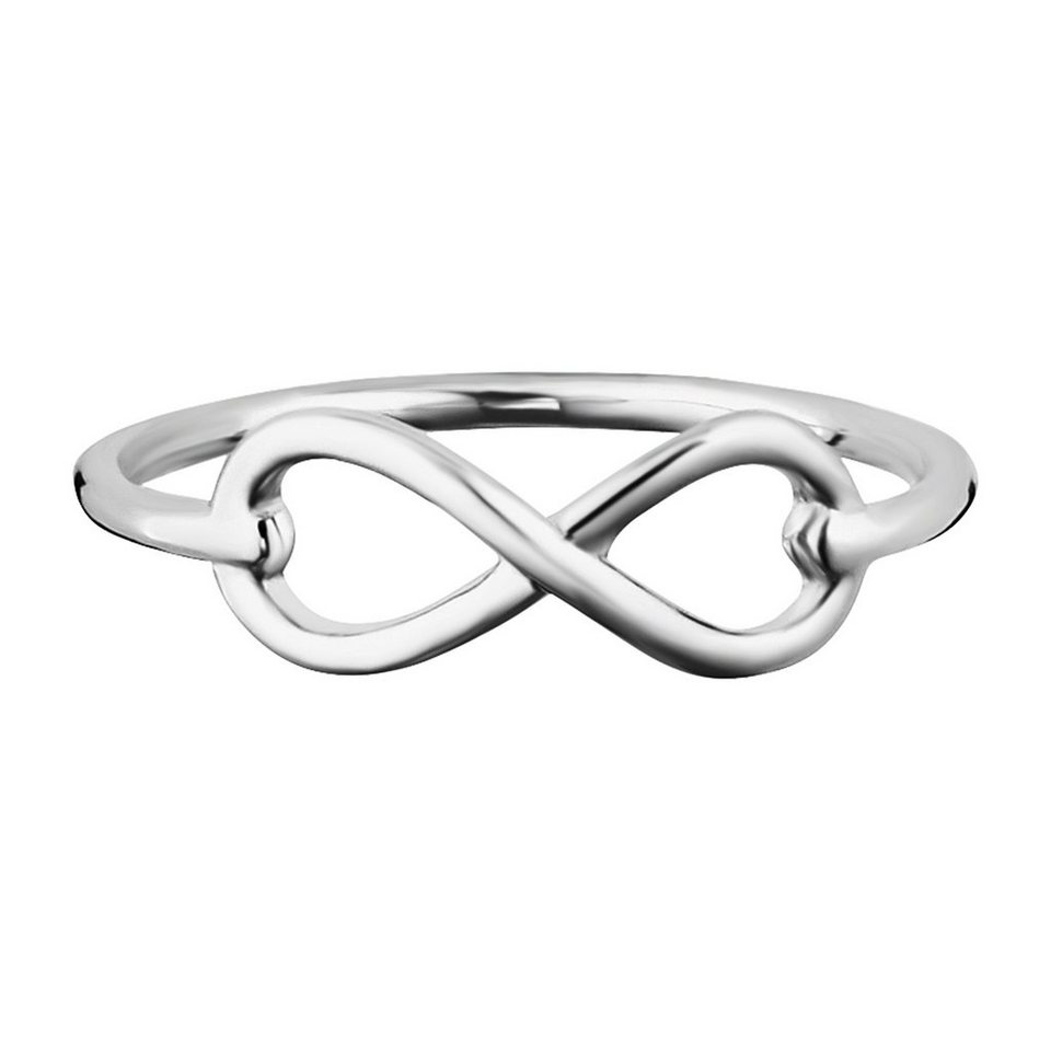 CAÏ Fingerring 925/- Sterling Silber rhodiniert Infinity