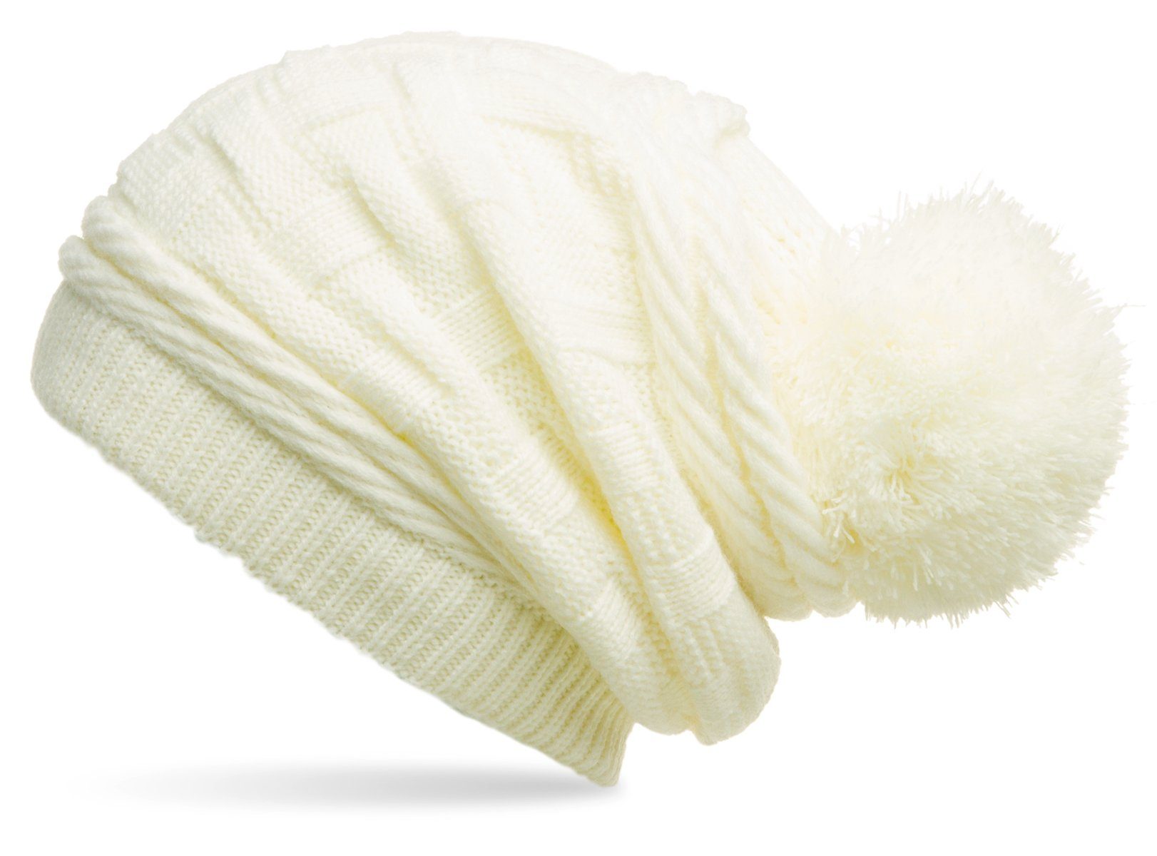 Caspar Bommelmütze MU130 mit Zopfmuster warm gefüttert günstig online kaufen