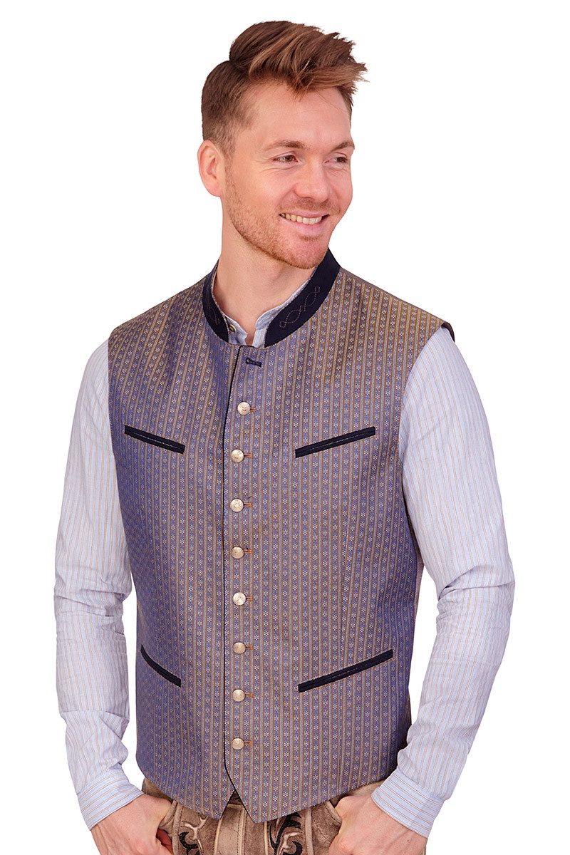 Gebr. Weis menswear Trachtenweste Trachtenweste - BODENSEE - braun/blau