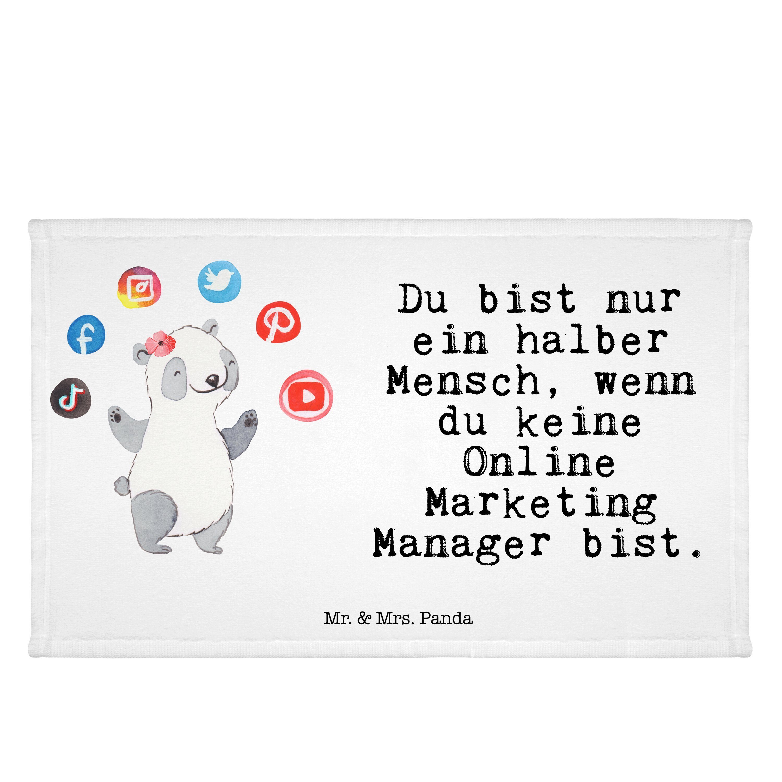 Mr. & Mrs. Panda Handtuch Online Marketing Manager mit Herz - Weiß - Geschenk, Gästetuch, Digit, (1-St)