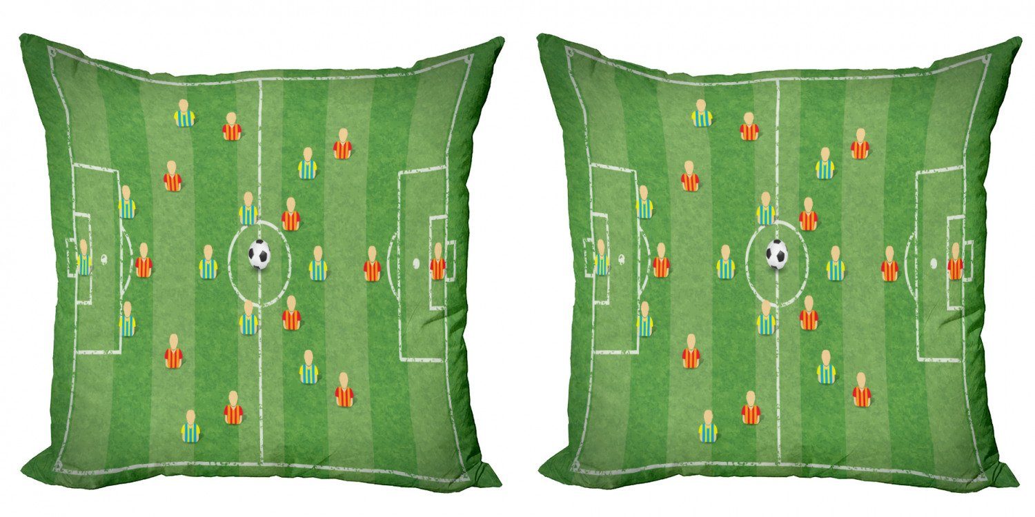 Kissenbezüge Modern Accent Doppelseitiger Digitaldruck, Abakuhaus (2 Stück), Fußball Torwart Sturm Motiv