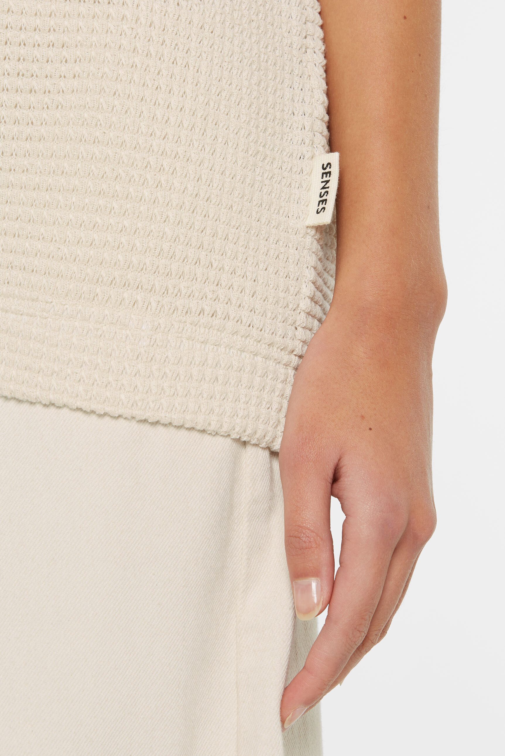 SENSES.THE LABEL Rundhalspullover mit elastischem Saum